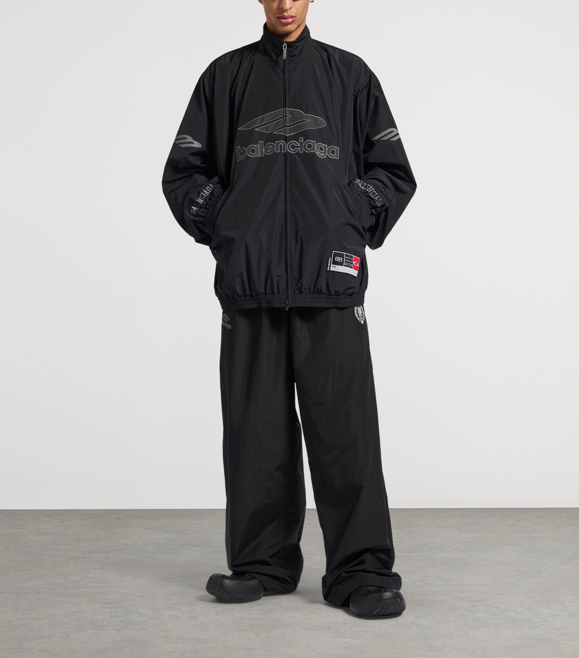 Cotton-Blend 3B Logo Oversized Jacket 1000 Image 2