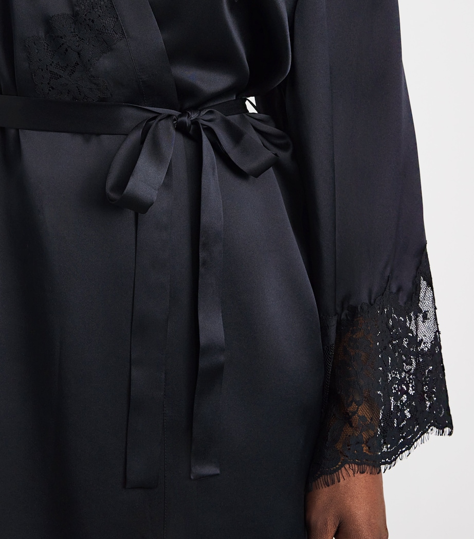 Marjolaine Womens Silk Tess Robe Noir Image 3