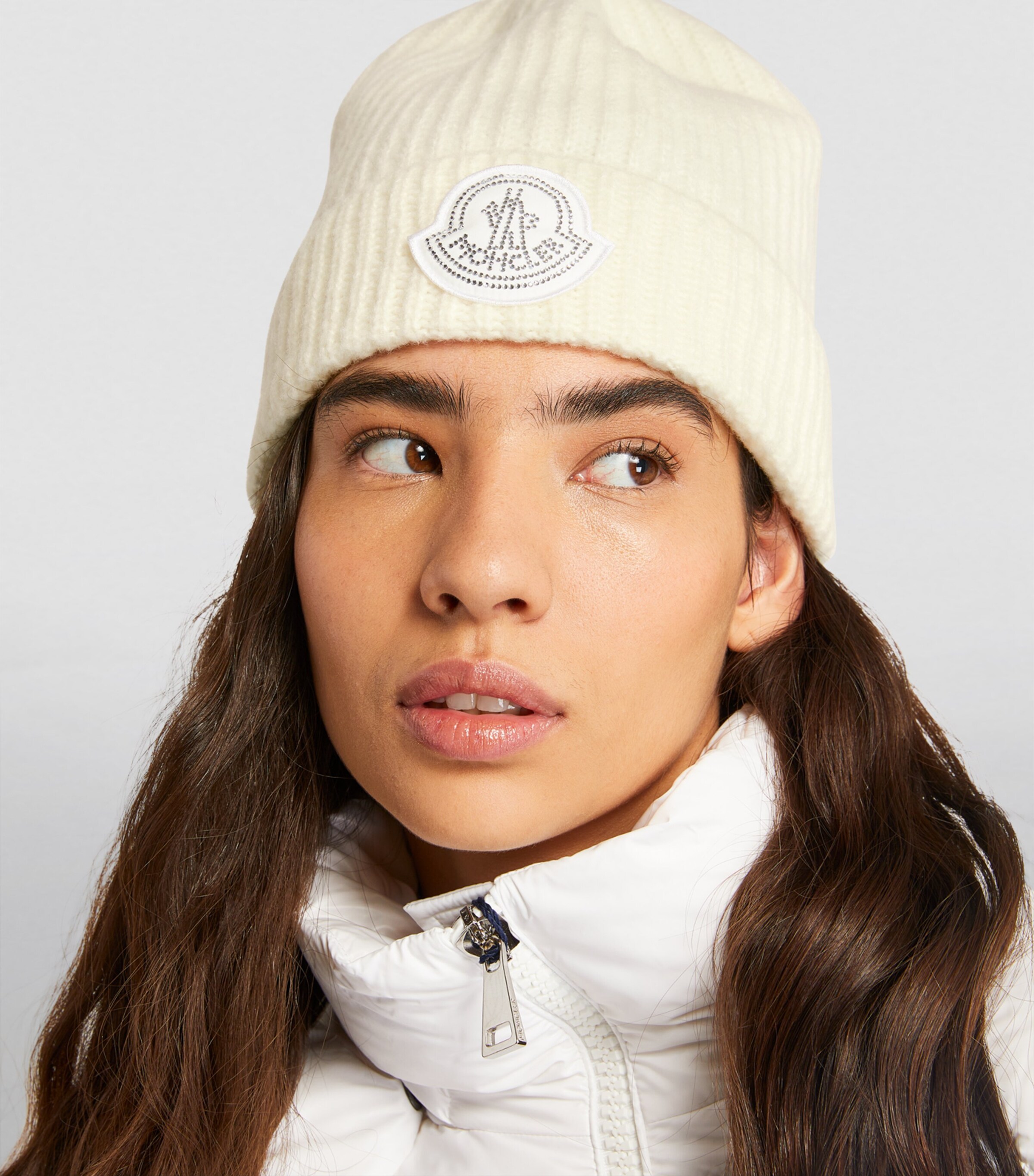 Beanie Moncler Scarf White Moncler Logo-patch Wool Beanie Hat