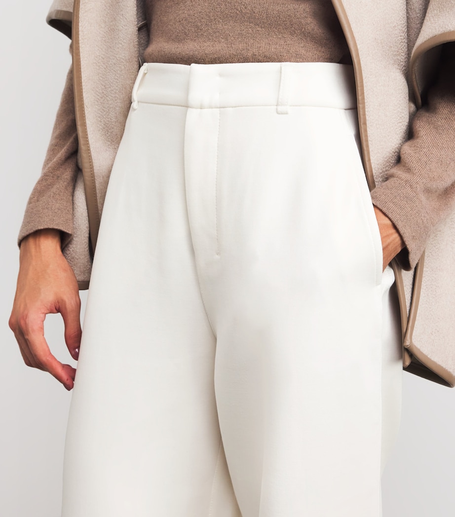 Cotton-Blend Jersey Trousers WHITE Image 6