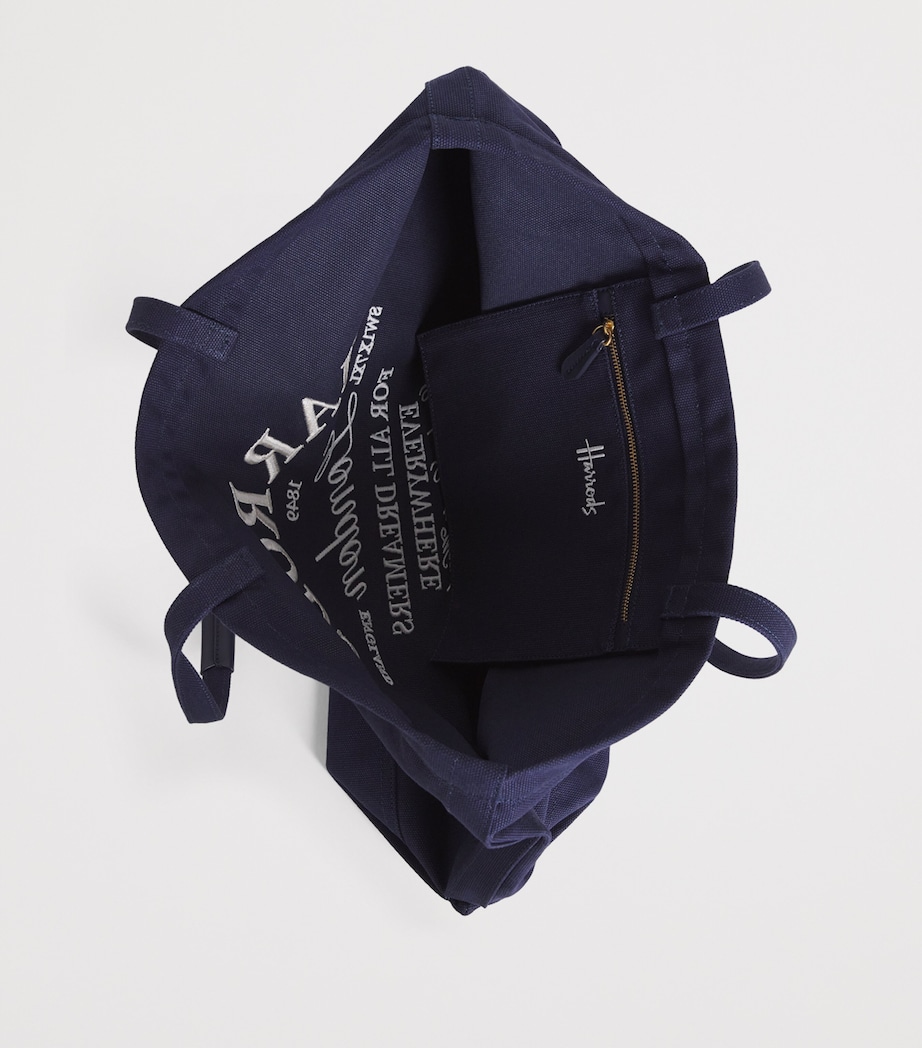 Large Embroidered Logo Tote Bag NAVY Image 4