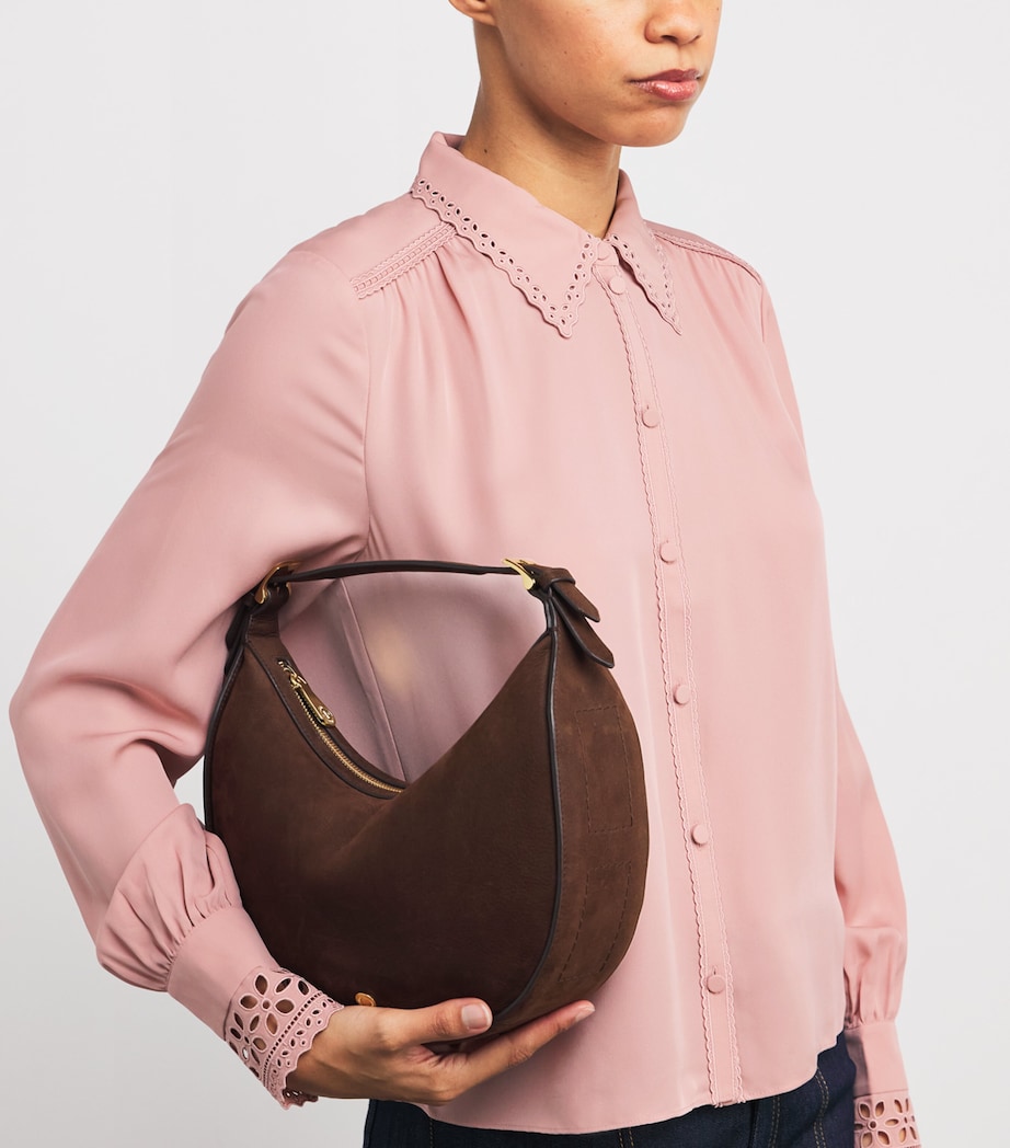 Silk Broderie Anglaise-Trim Shirt SMOKE PINK Image 6