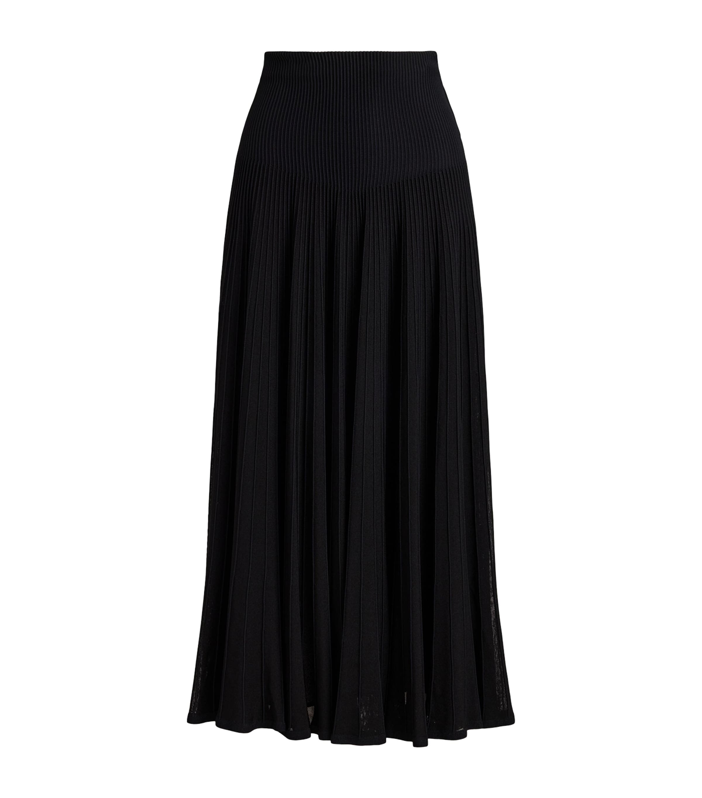 Ralph Lauren Collection Womens Knitted Celia Midi Skirt Black Image 1