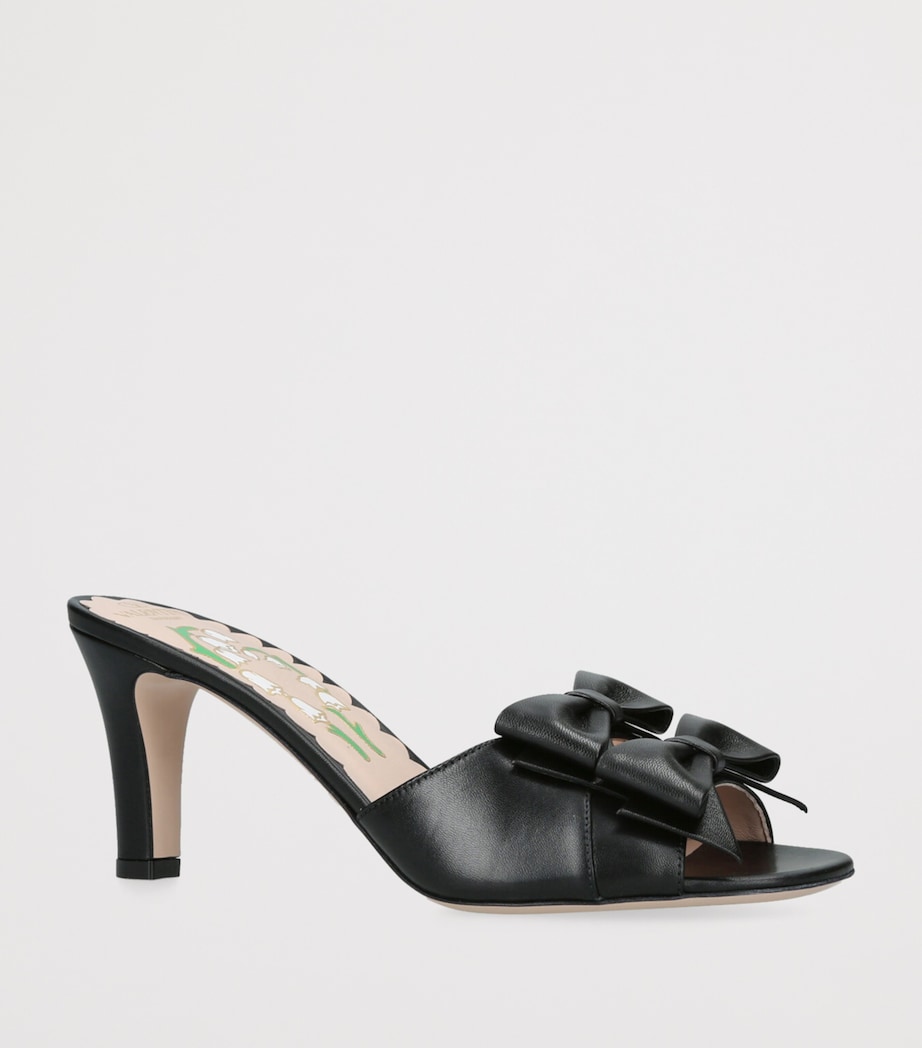 Valentino Garavani Leather Bow-Detail Bowow Mules 75 Black Image 3