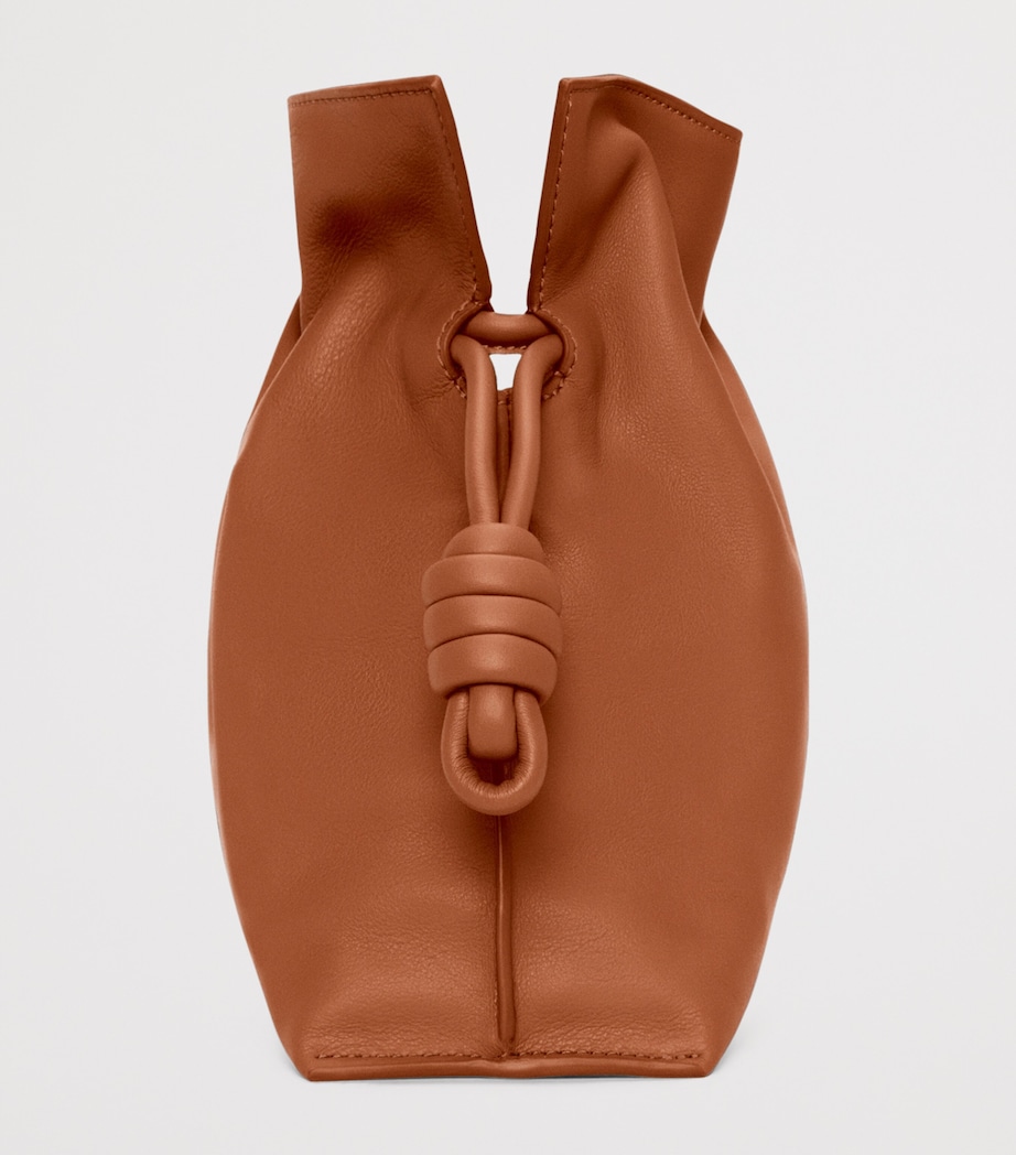 Medium Leather Flamenco Clutch Bag SQUIRREL Image 3