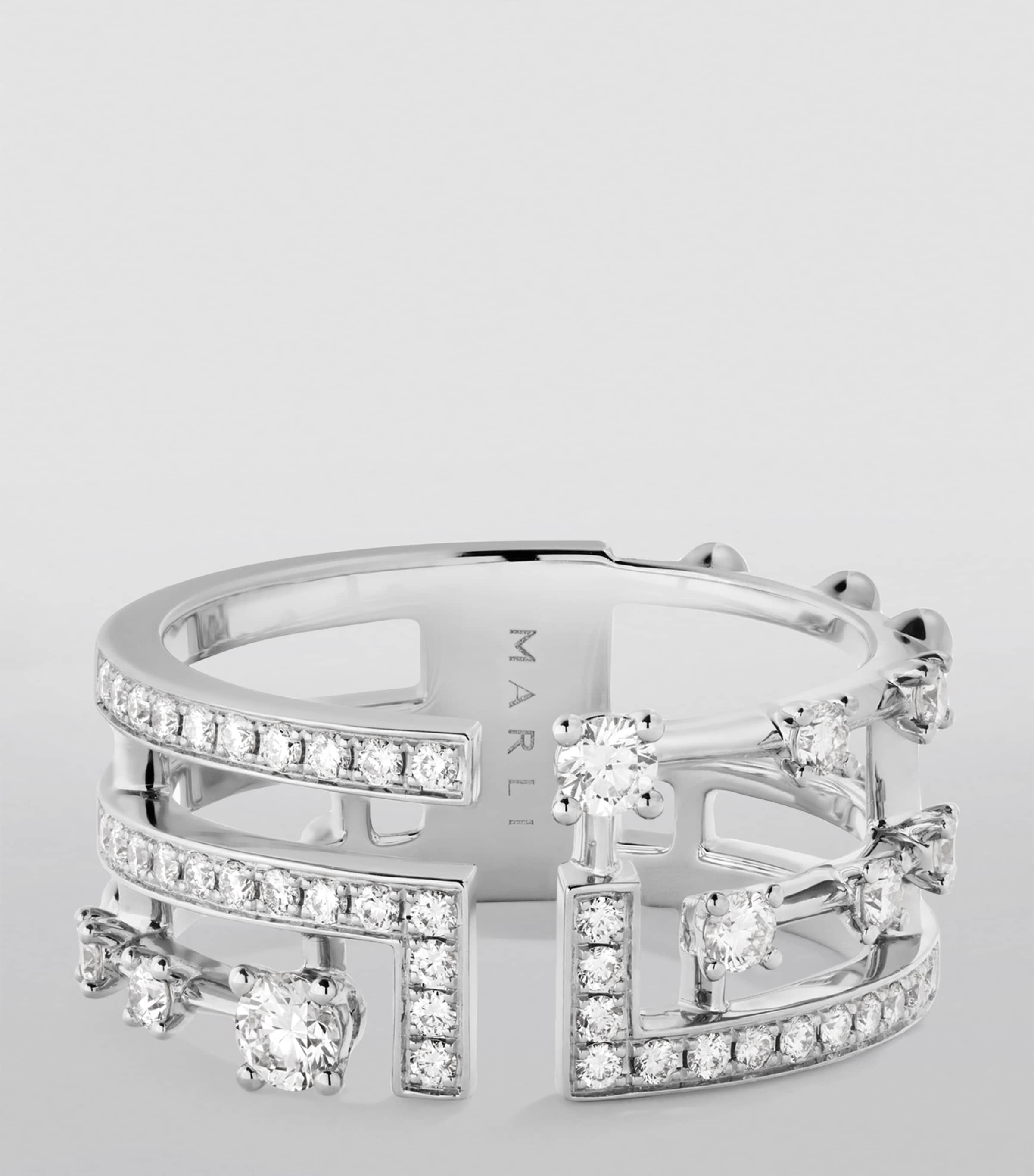 White Gold and Diamond Avenues Ring WHITE GOLD Image 4