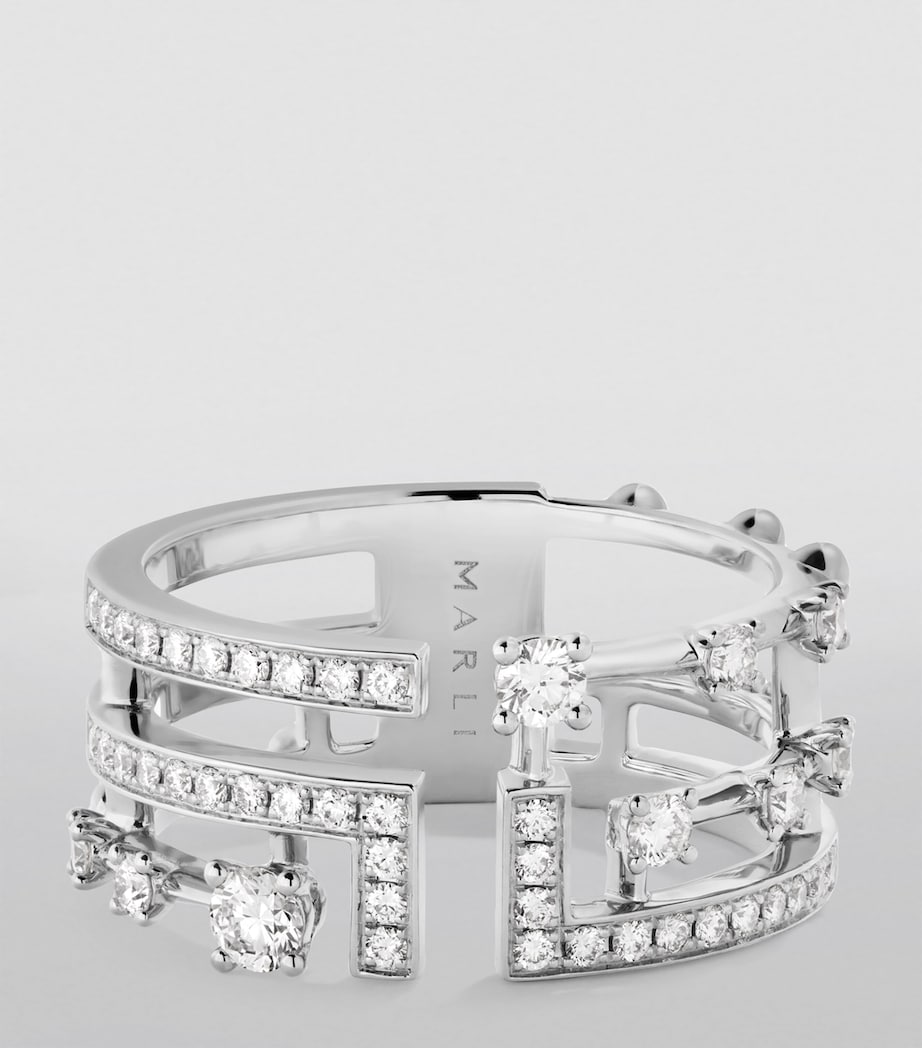 White Gold and Diamond Avenues Ring WHITE GOLD Image 4