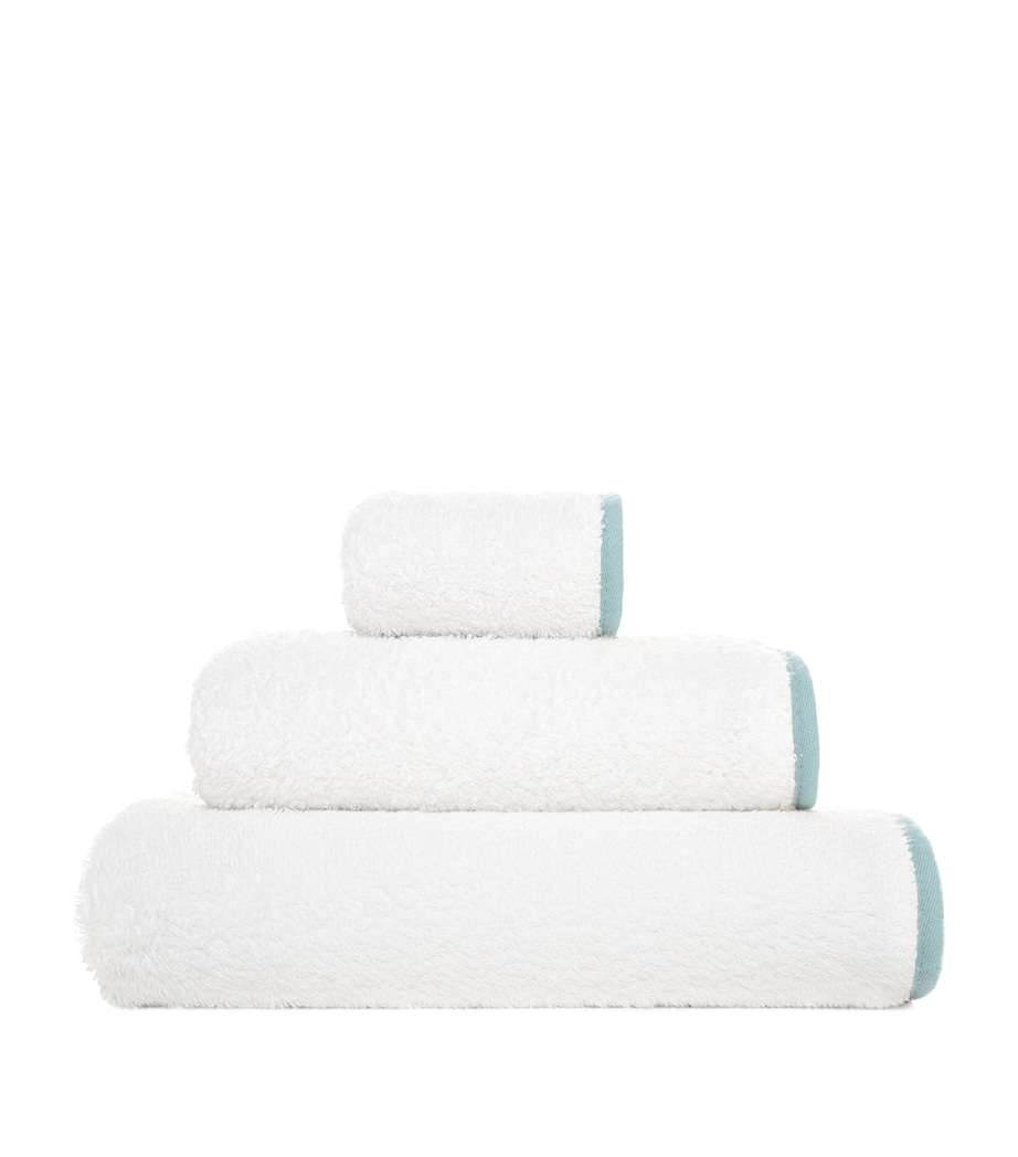 Egyptian Cotton Portobello Bath Towel (70cm x 140cm) WHITE/SEAMIST Image 1