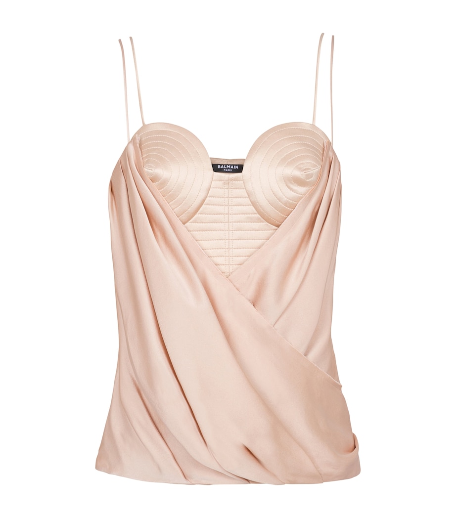 Silk Strappy Bustier Top GTF BEIGE Image 1