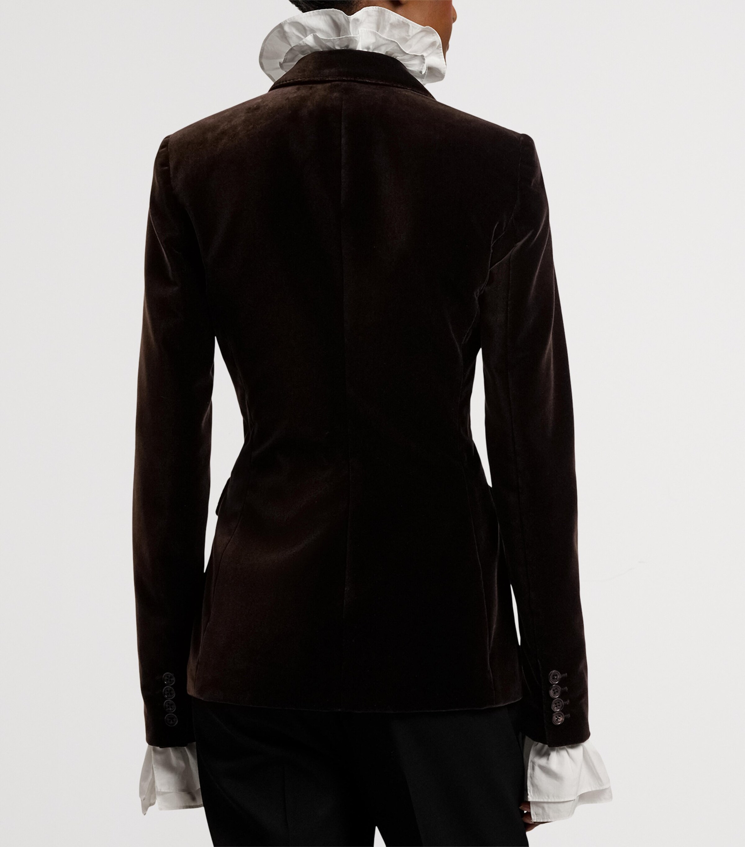 Cotton-Blend Velvet Parker Blazer DARK BROWN Image 5
