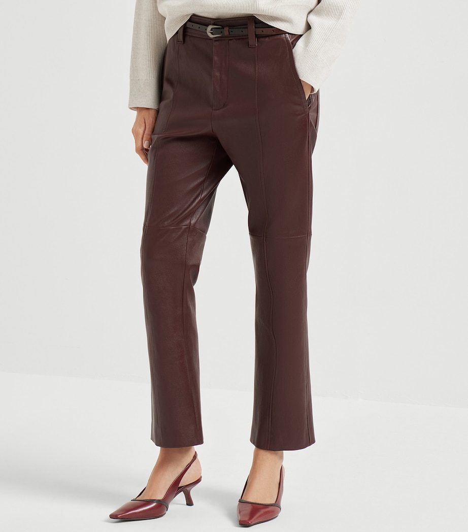 Nappa Leather Straight Trousers C4193 Image 2