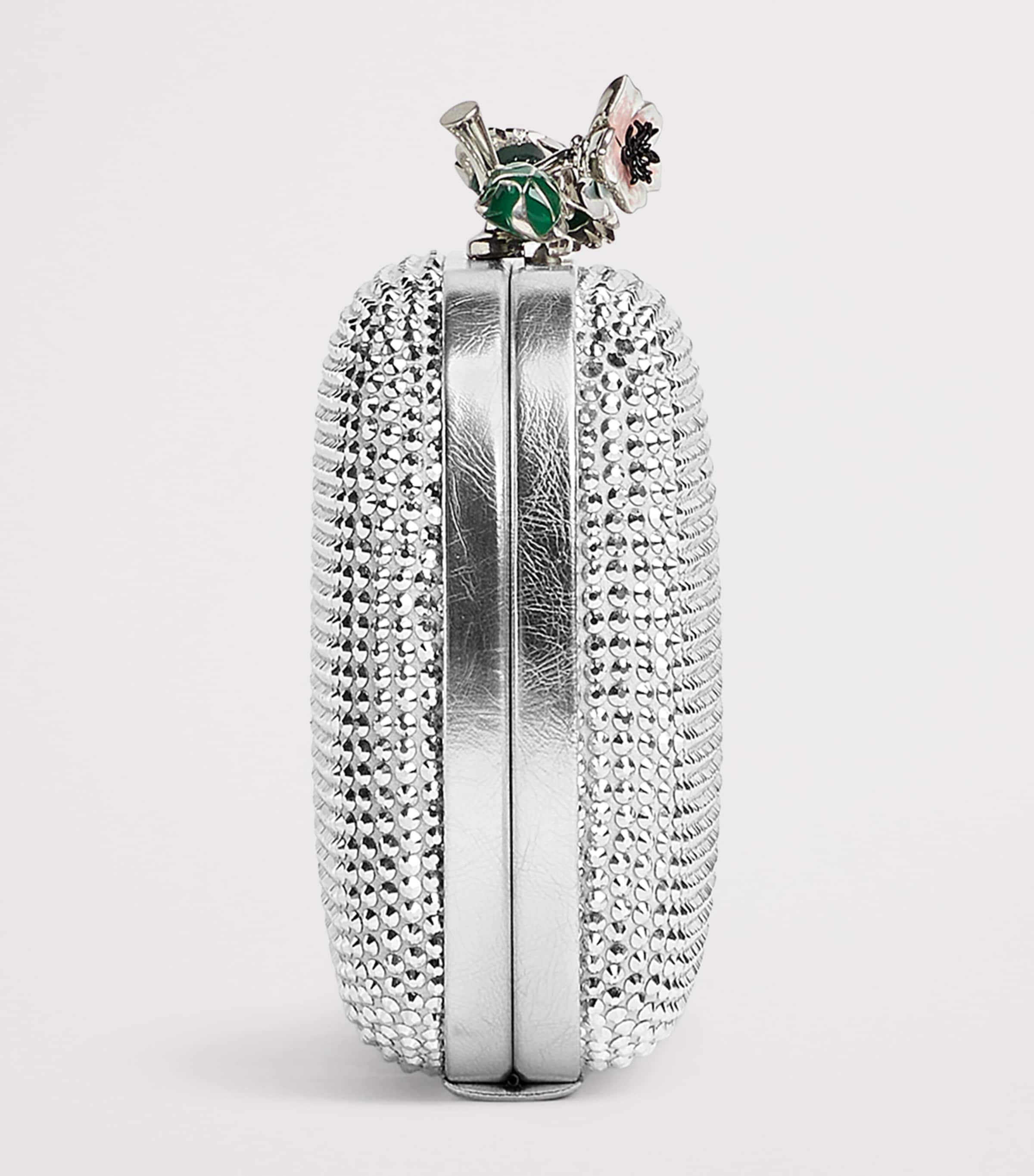 Leather Crystal Knot Minaudière Clutch Bag 1904 Image 4