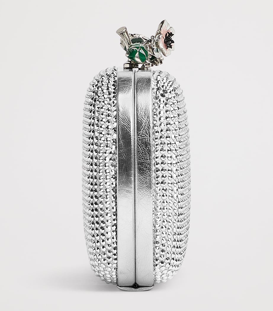 Leather Crystal Knot Minaudière Clutch Bag 1904 Image 4