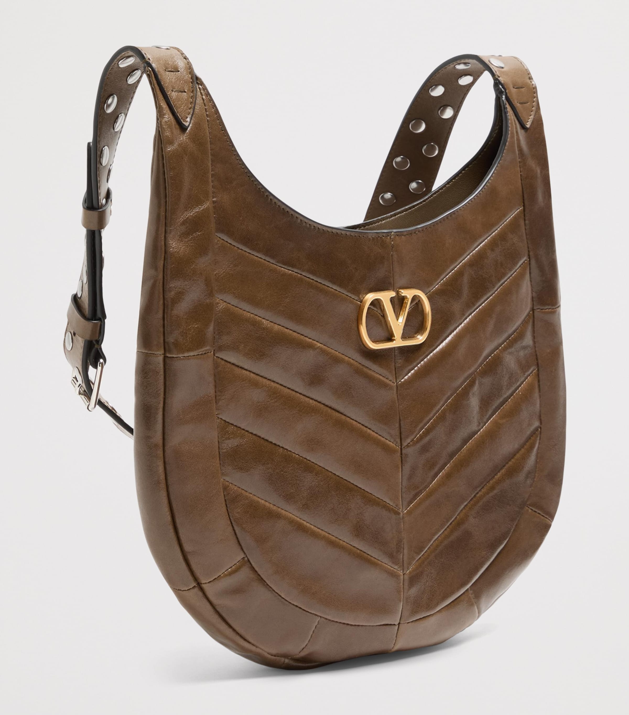 Valentino Garavani Womens Small Leather Hoboho Shoulder Bag Bgq Image 3