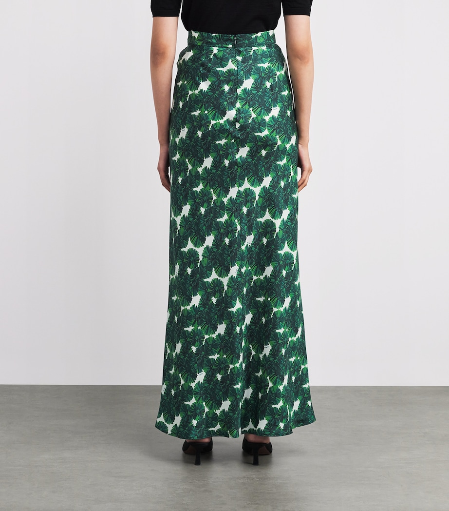 Silk Printed Maxi Skirt EMERALD Image 4