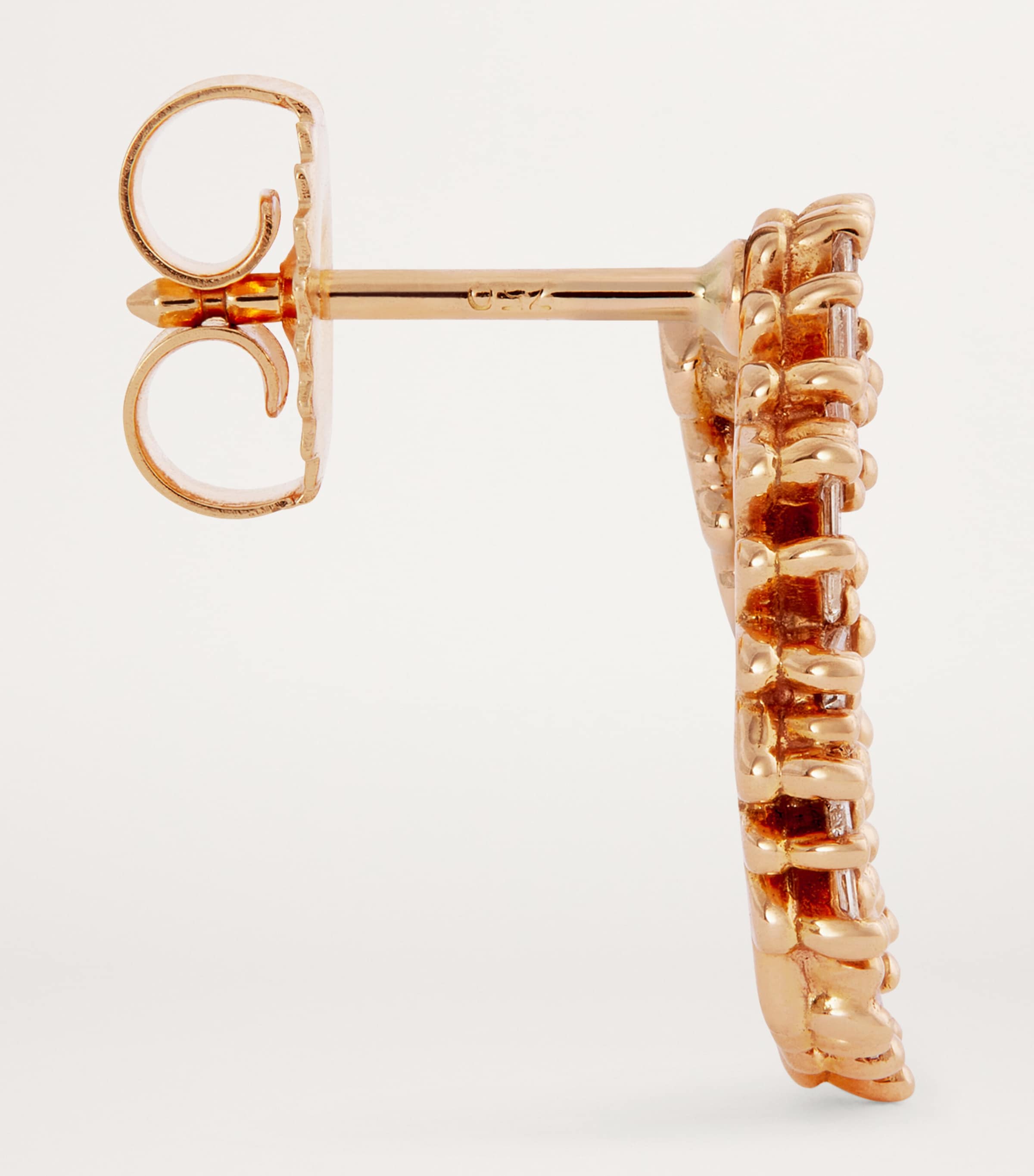 Suzanne Kalan Rose Gold and Diamond Classic Mini Sideways Hoop Earrings Rg/wd Image 4