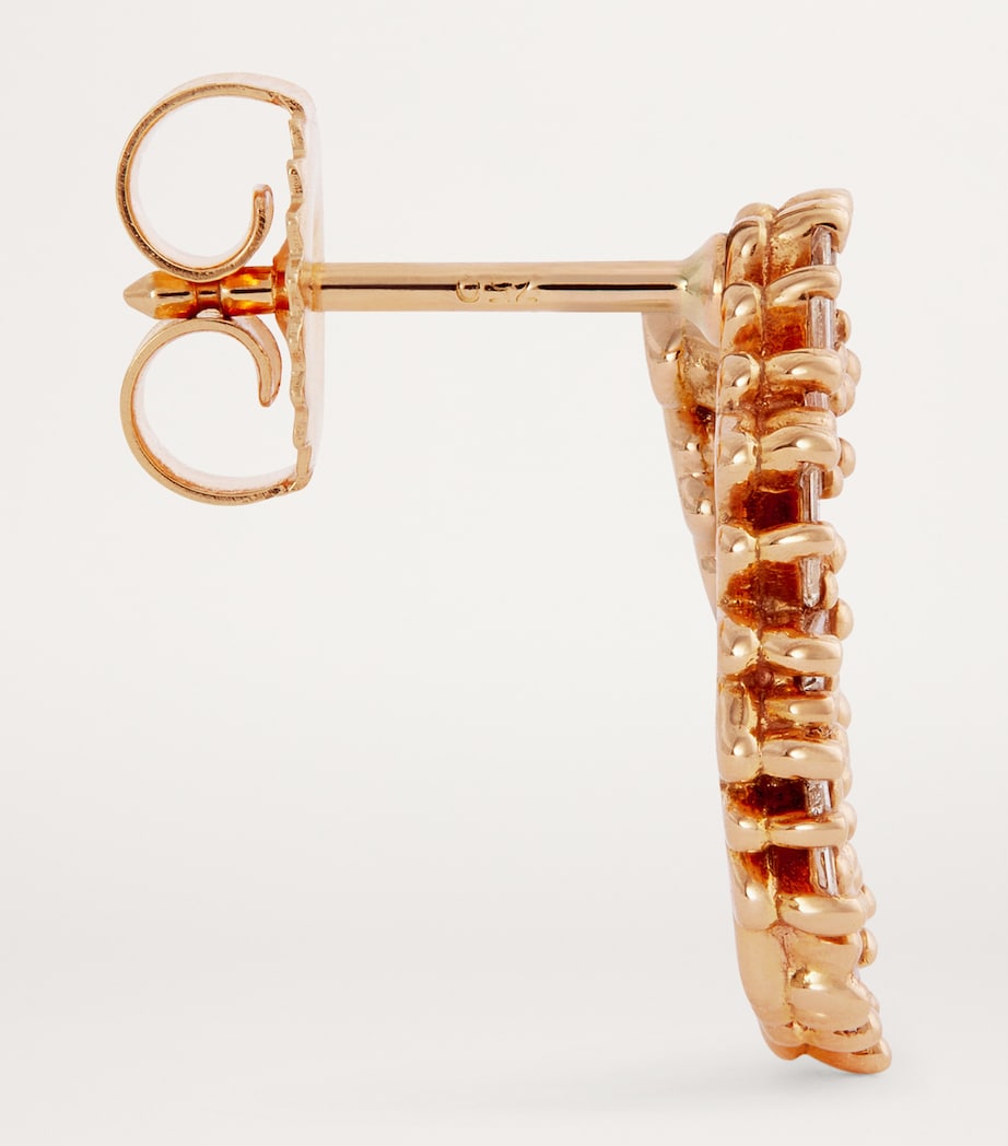 Suzanne Kalan Rose Gold and Diamond Classic Mini Sideways Hoop Earrings Rg/wd Image 4