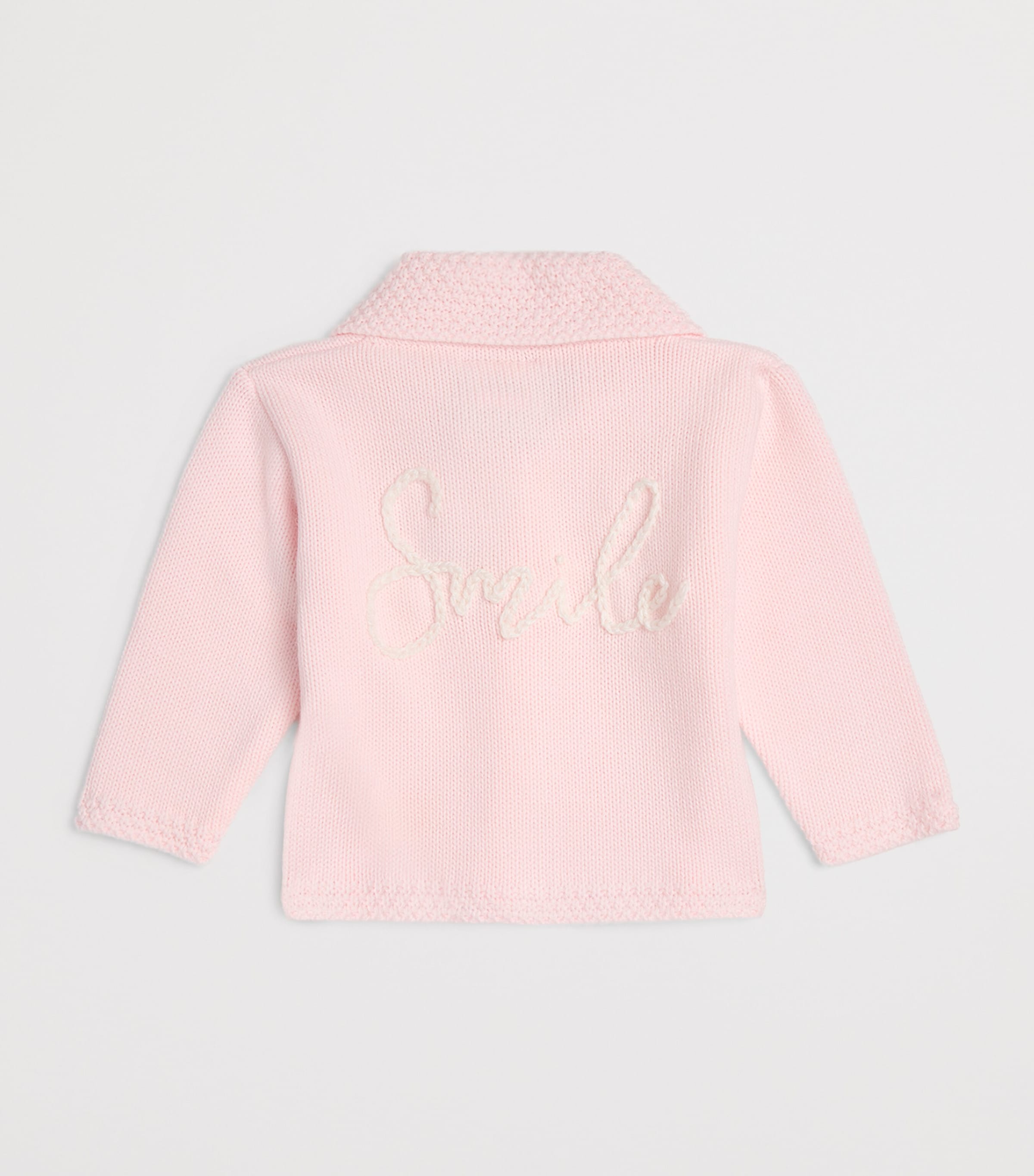 PAINT MY DREAMS Embroidered Smile Cardigan (0-12 Months) Pastel Pink Image 2