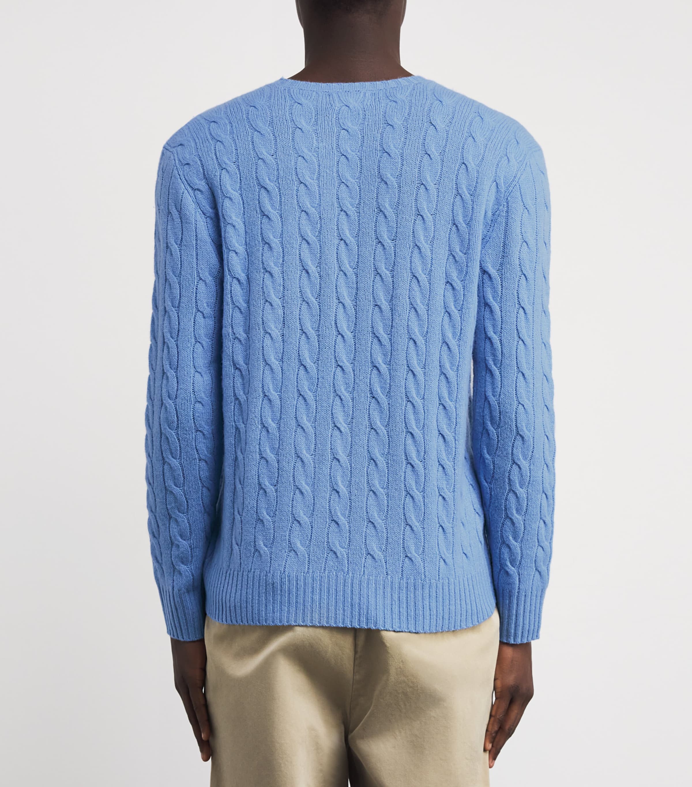 Wool-Cashmere Cable-Knit Sweater BLUE Image 4