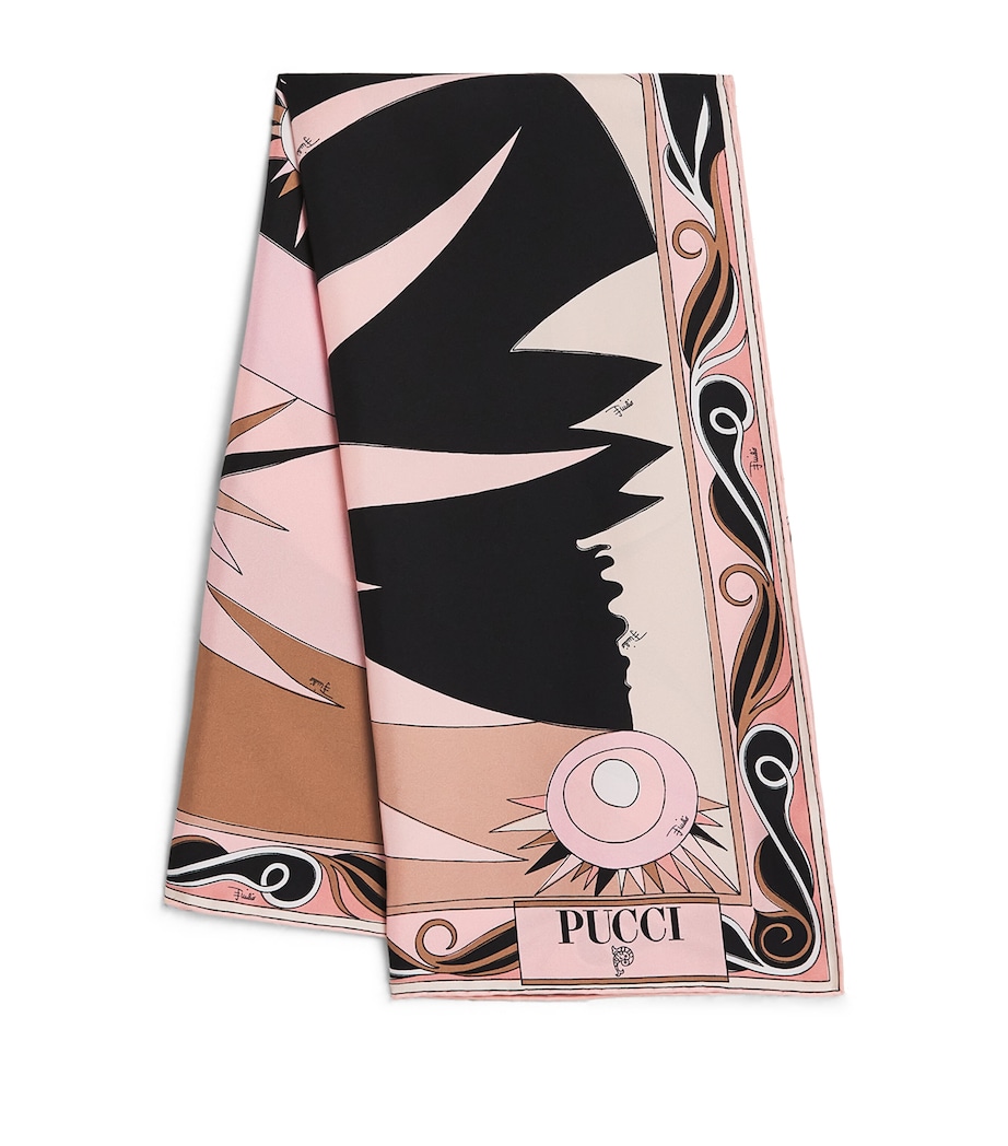 PUCCI Silk Stella Print Square Scarf Nero/nude Image 1