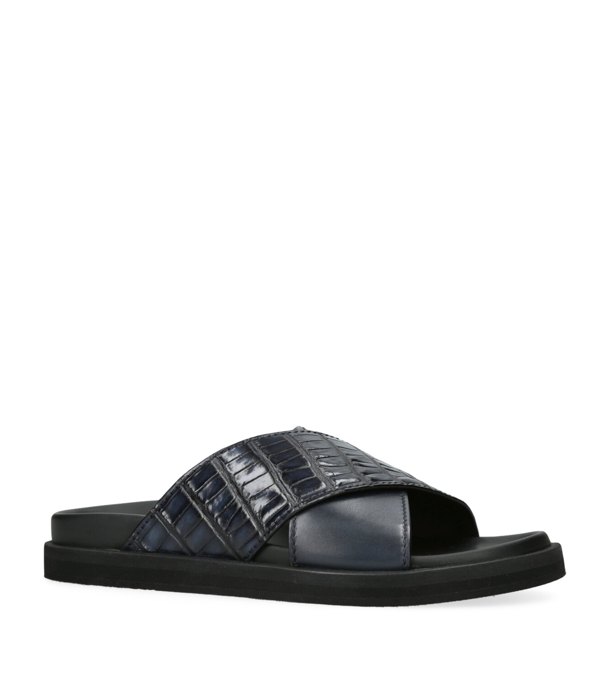 Crocodile Leather Sandals NAVY Image 3