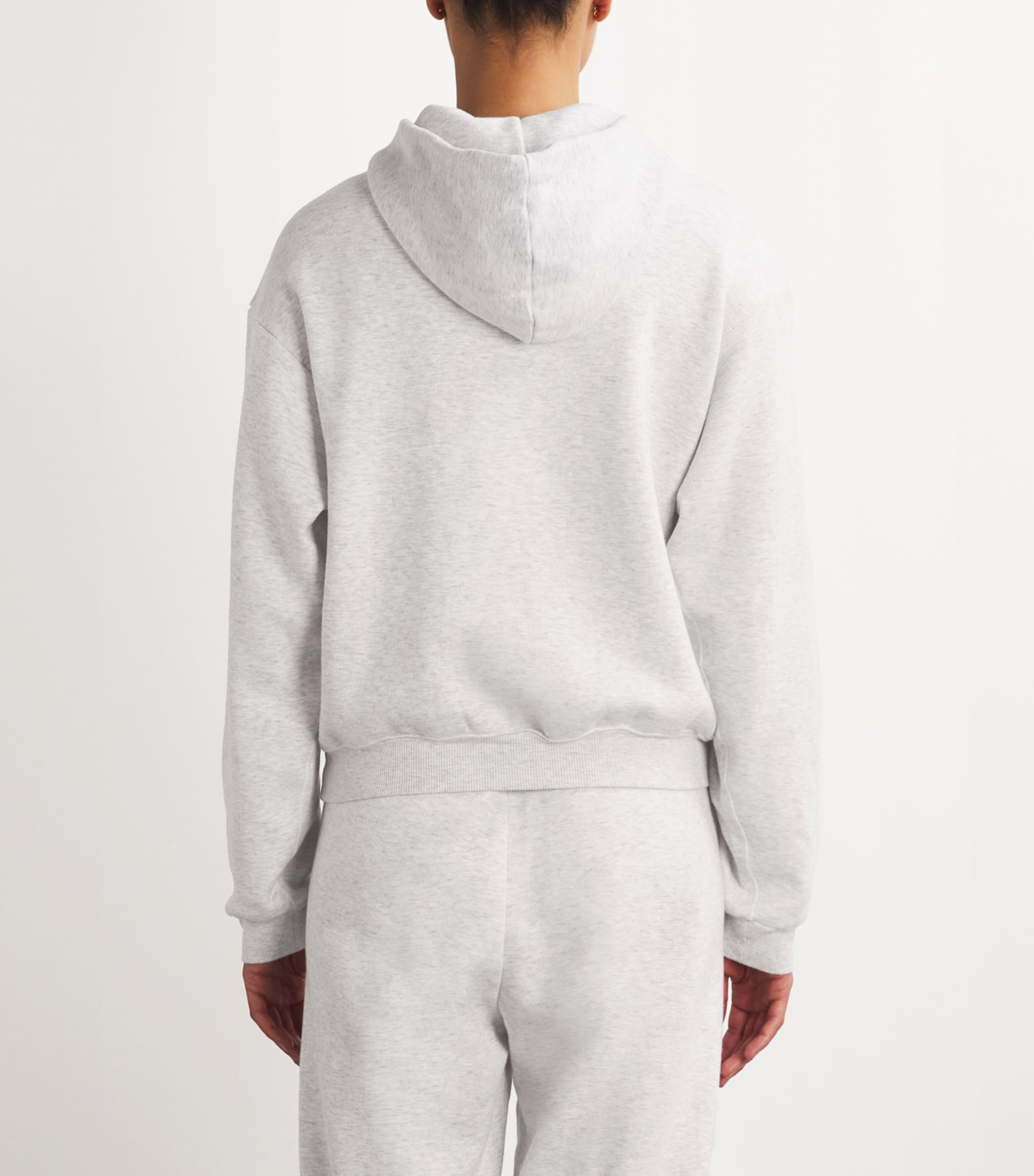 Skims Womens Fleece Classic Hoodie Light Heather Grey Image 4