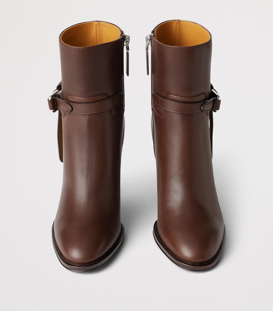 Leather Donnely Ankle Boots 90 LUGGAGE BROWN Image 3
