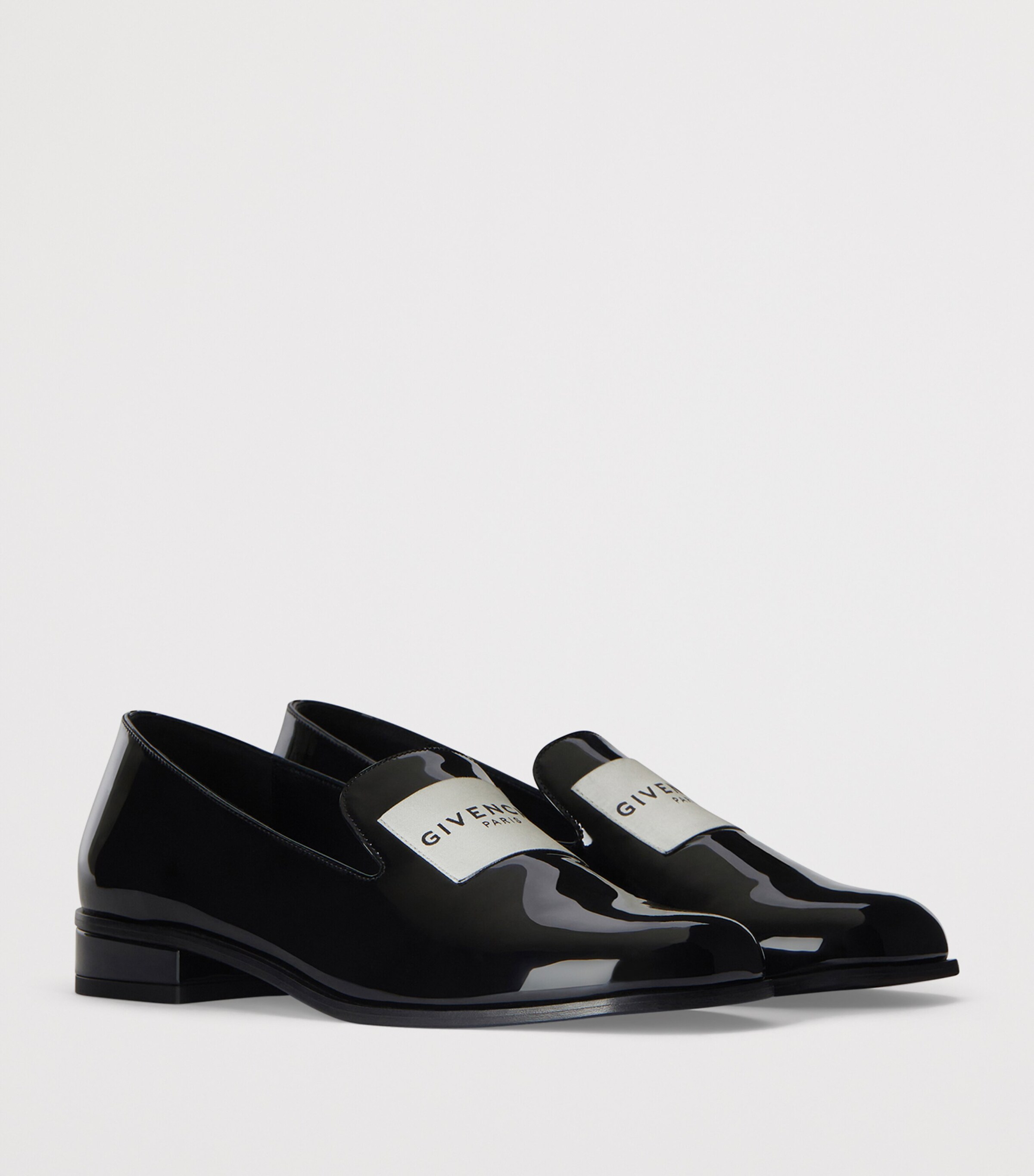 Calf Leather Tuxedo Label Loafers BLACK Image 2