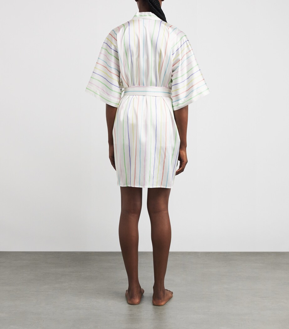 Silk-Blend Ocean Stripe Robe OCEAN STRIPE Image 4