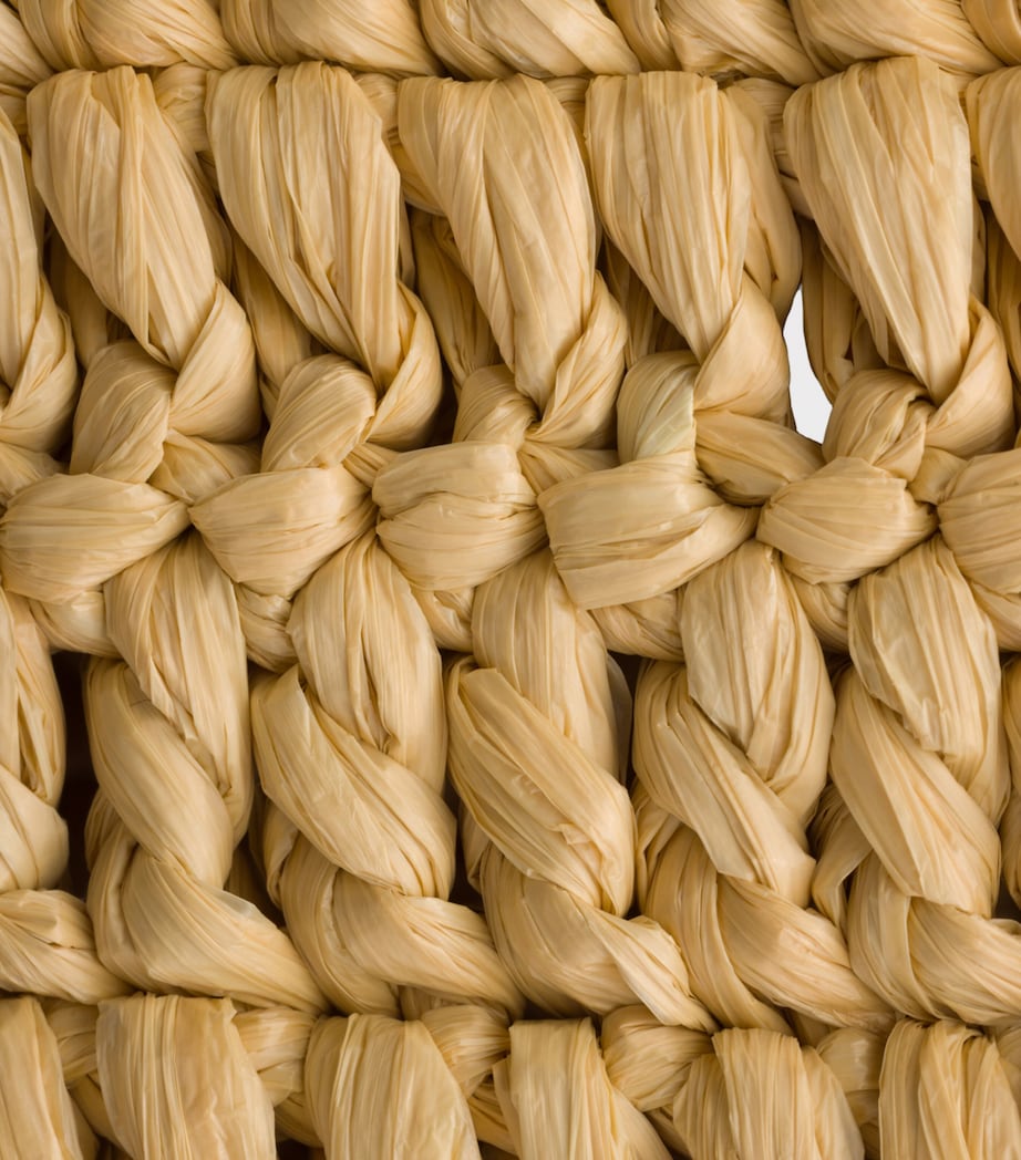 Prada Medium Crochet-Leather Tote Bag Neutral Image 6