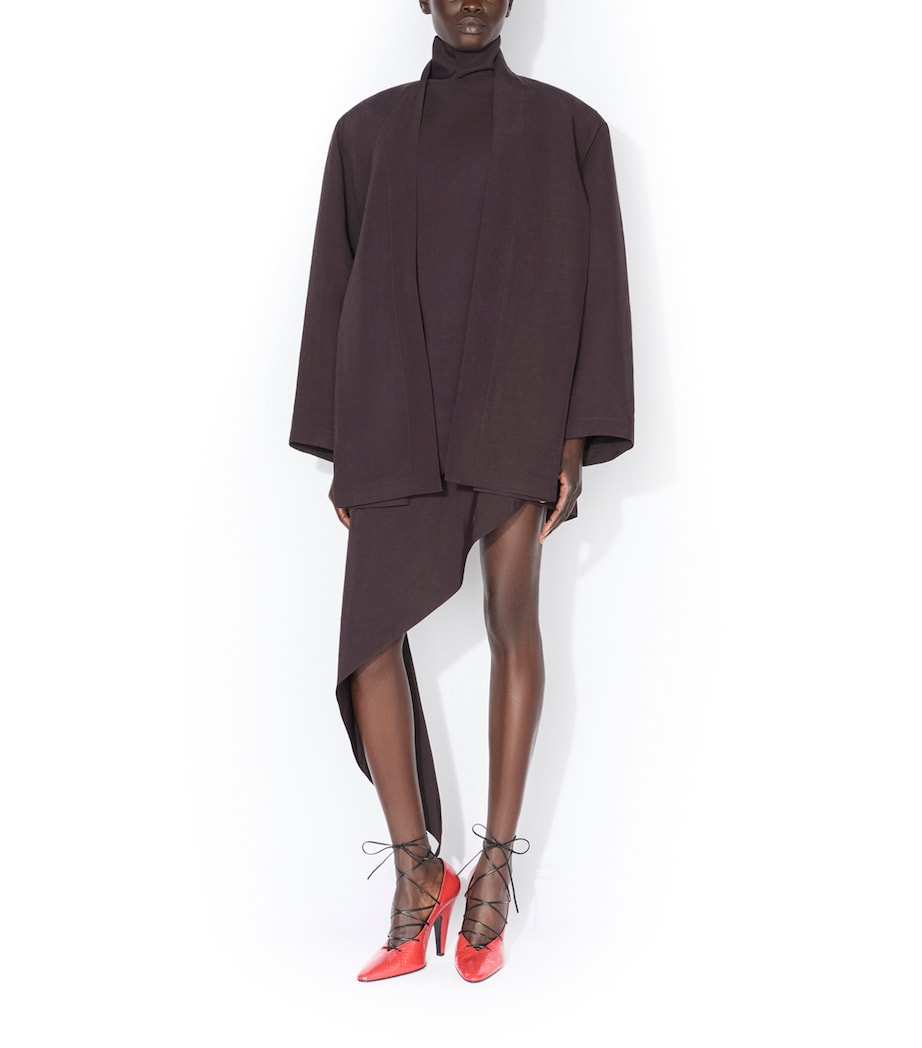 Alaïa Womens Paper-Blend Sleeveless Top Aubergine Image 2