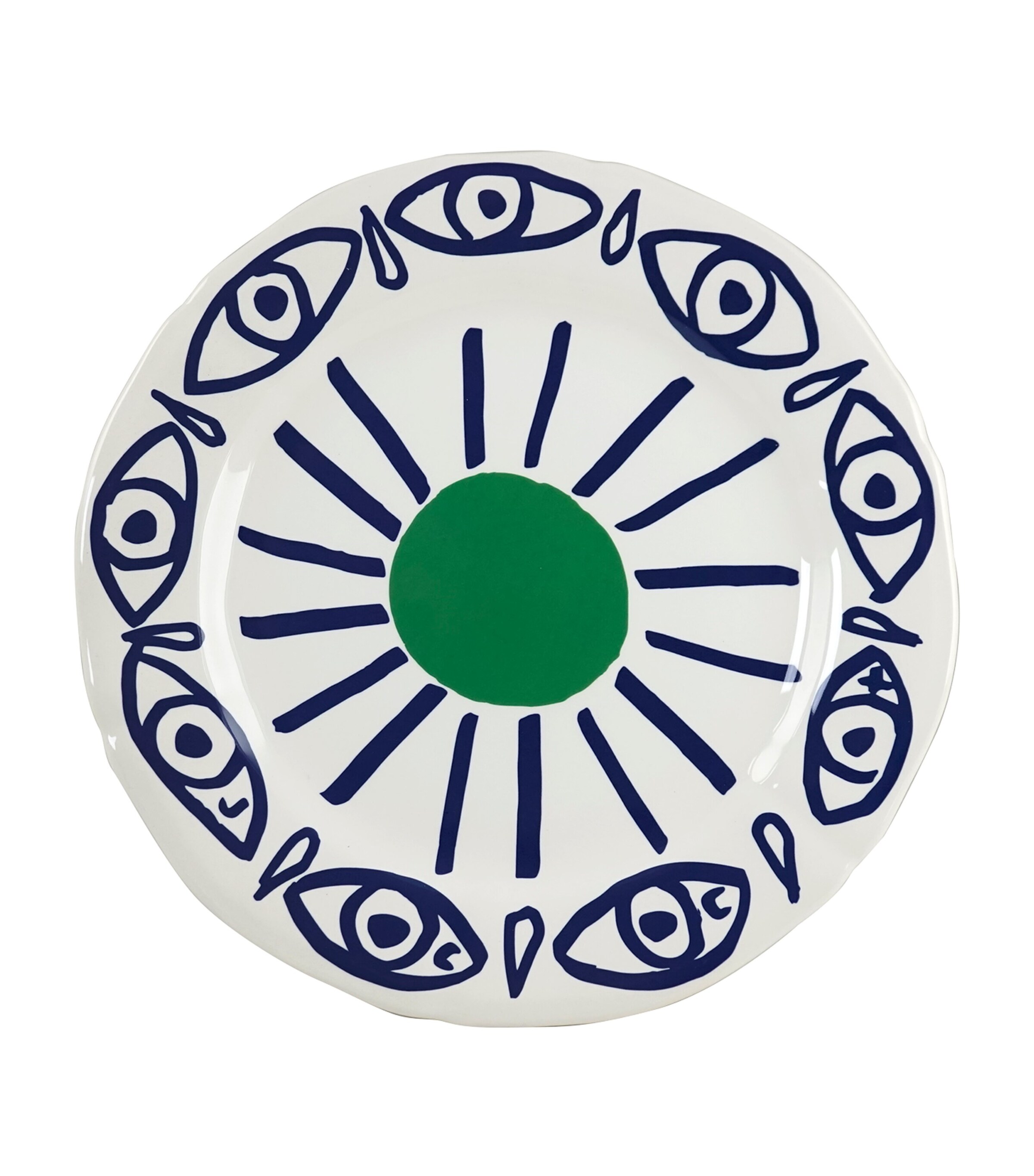 Set of 6 Archipel Dessert Plates (23cm) WHITE, BLUE Image 4