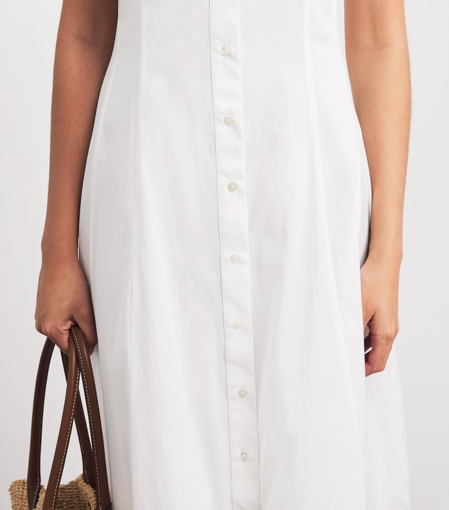 Polo Ralph Lauren Womens Cotton Panelled Midi Dress White Image 3