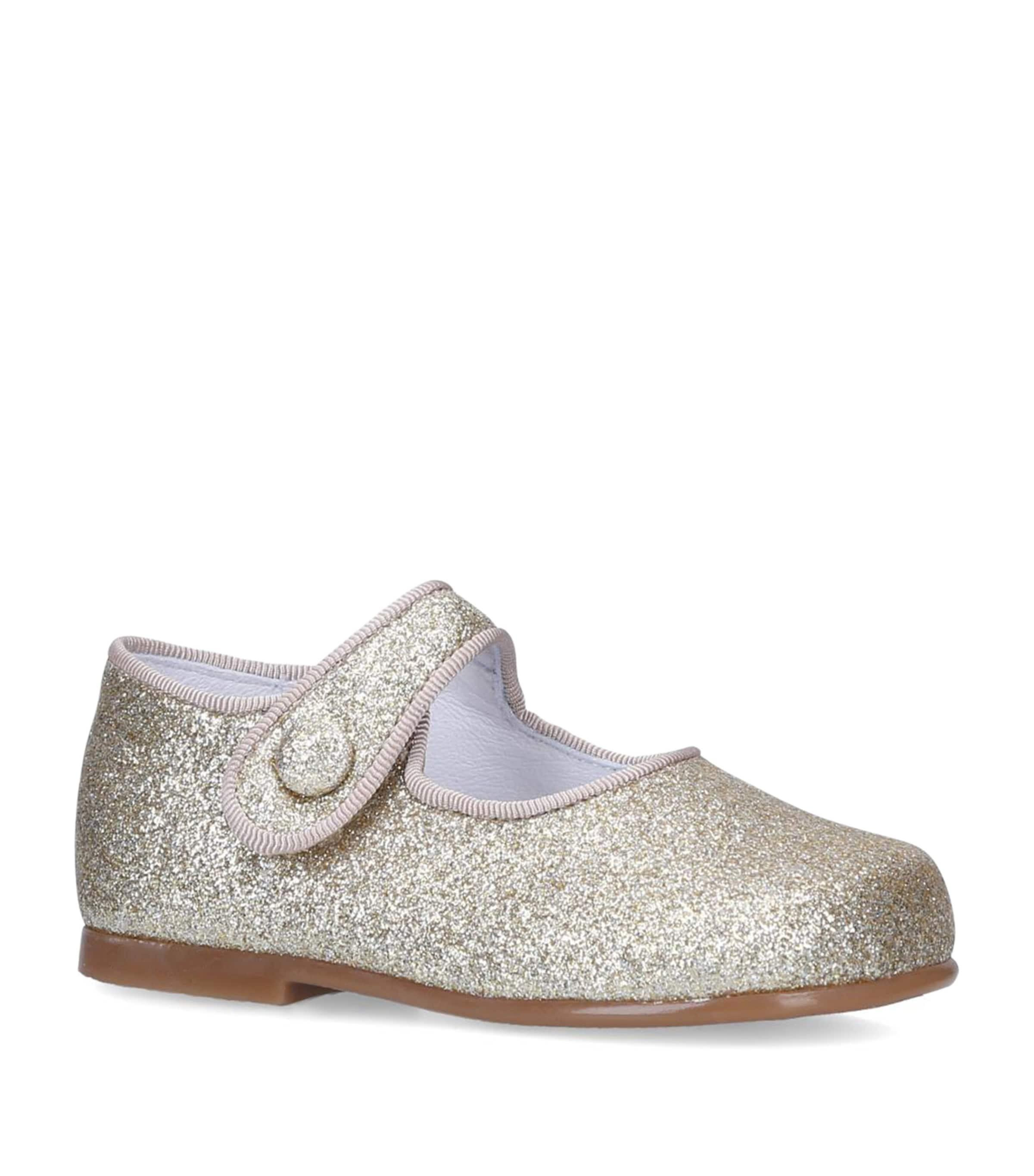 Papouelli Kids' Glitter Catalina Flats In Gold