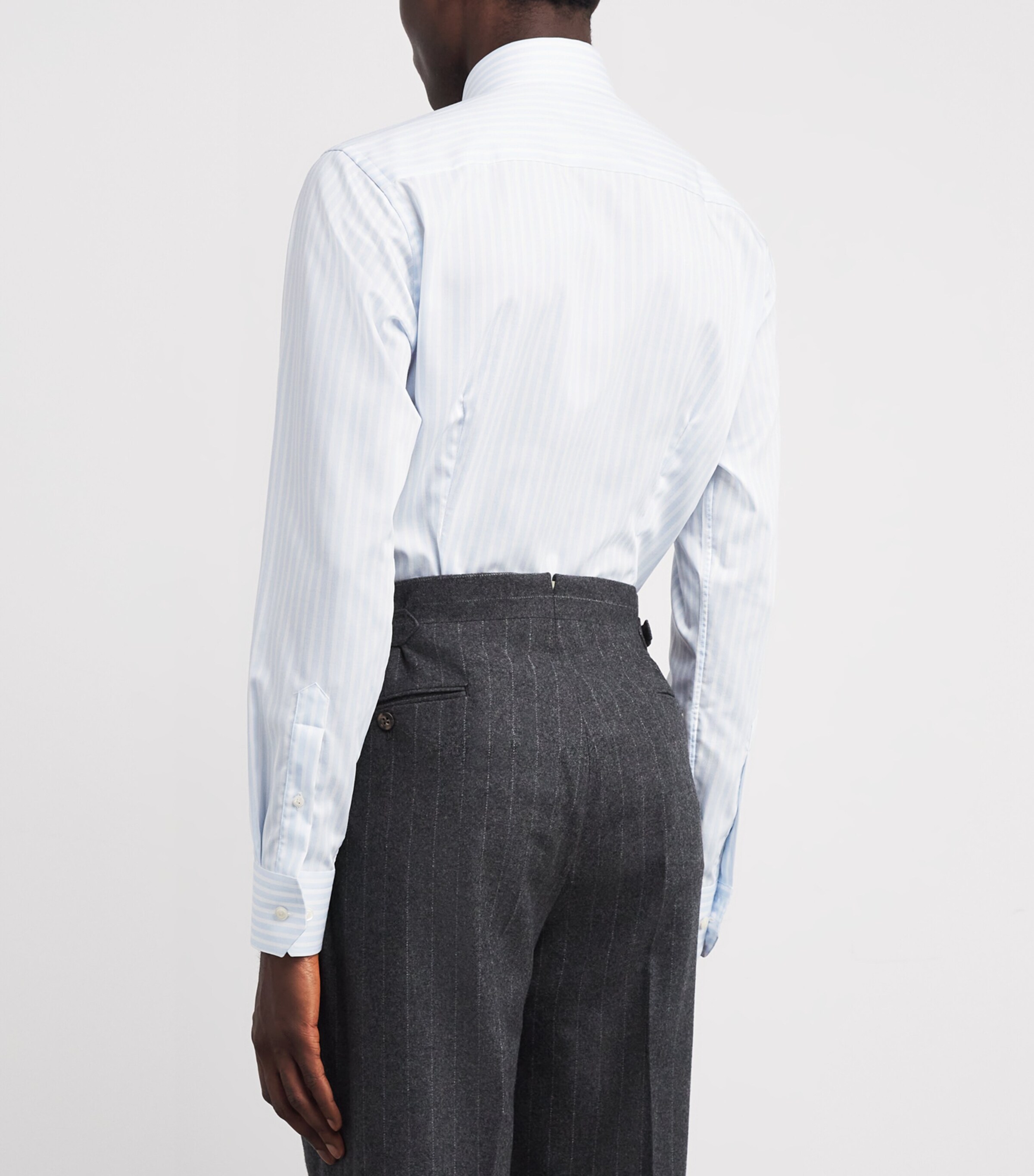 Cotton Twill Stripe Slim Shirt 22LIGHT BLUE Image 4