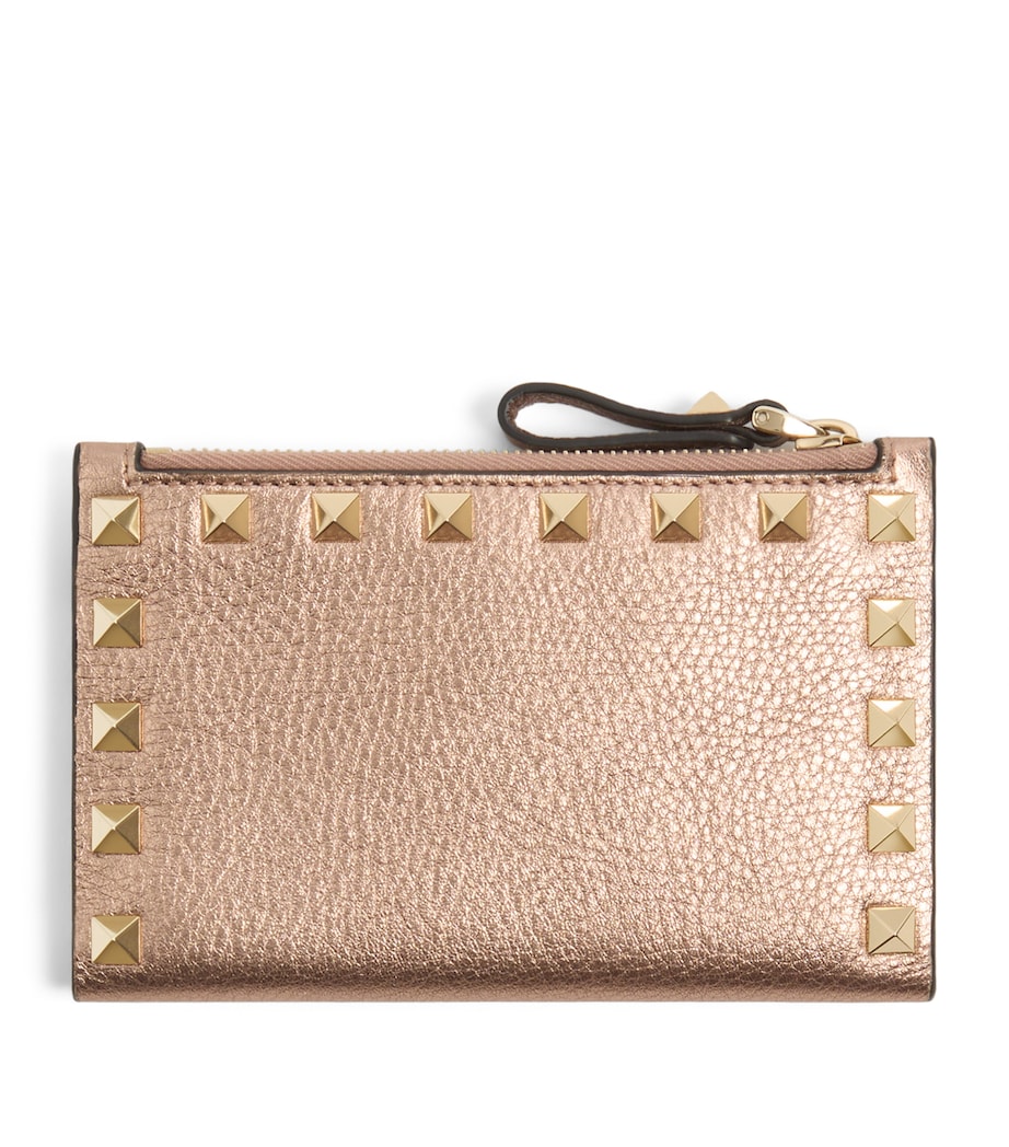 Valentino Garavani Calfskin Rockstud-Detail Card Holder Image 1