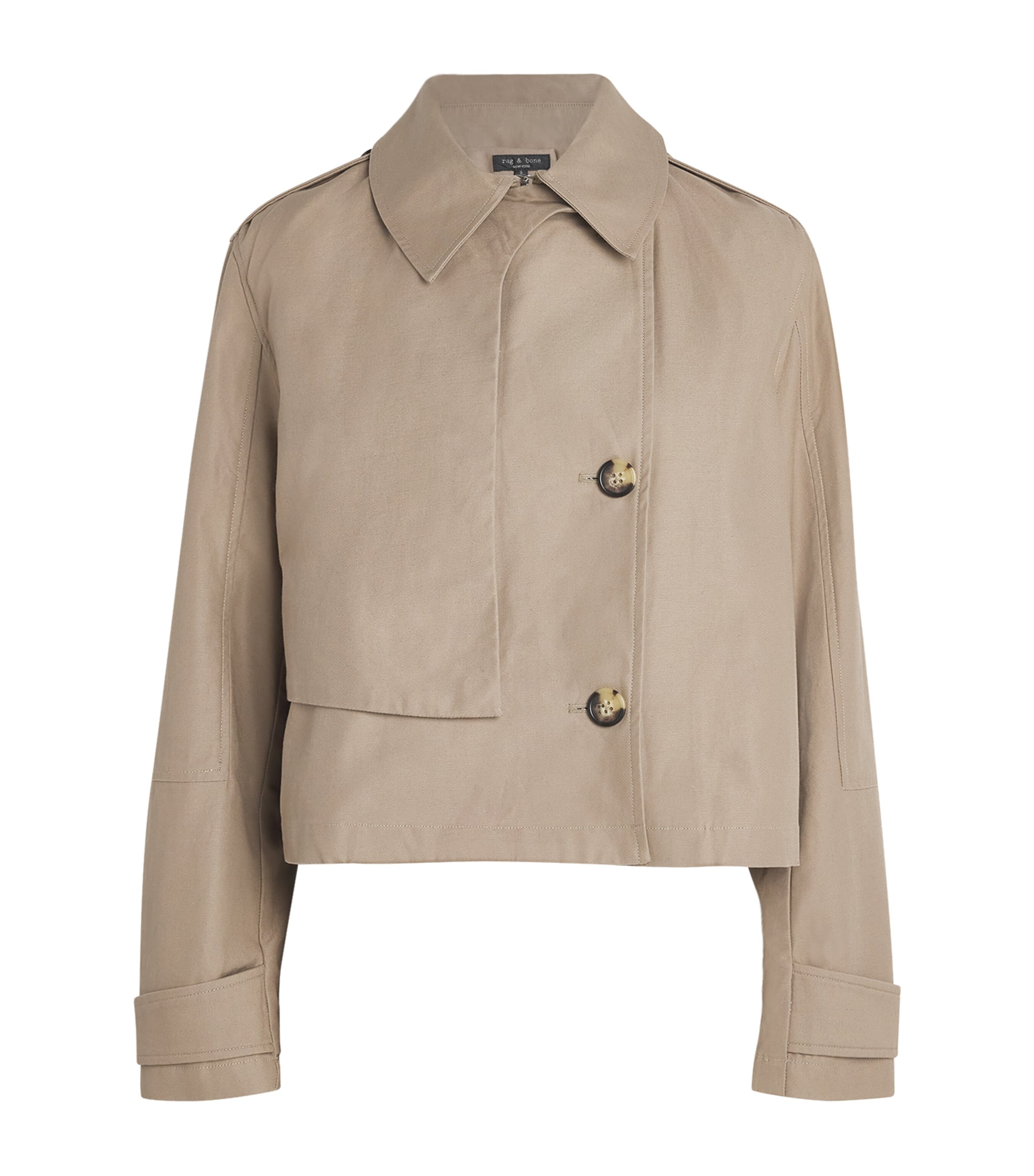 Rag & Bone Womens Cotton Jamie Trench Coat Khaki Image 1