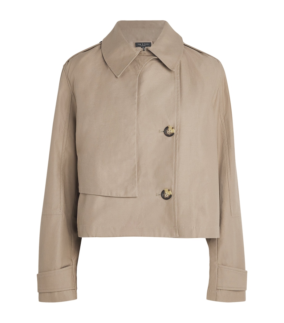Rag & Bone Womens Cotton Jamie Trench Coat Khaki Image 1