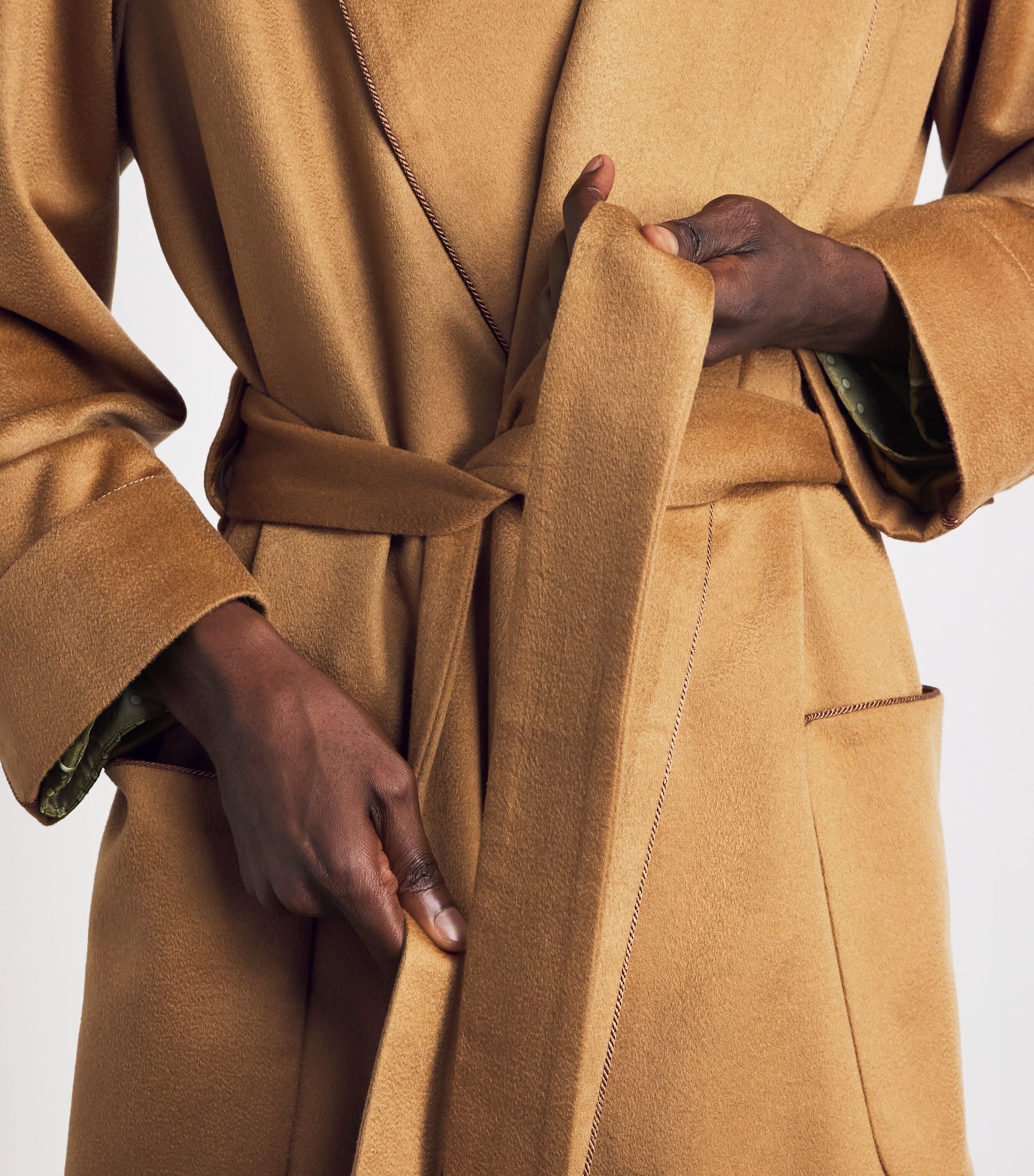 Daniel Hanson Mens Cashmere Robe Camel Image 5