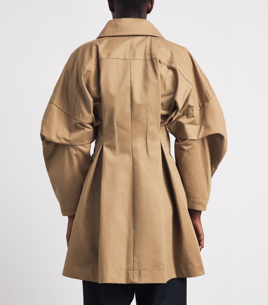 Palmer//Harding Womens Honesty Opens Short Trench Coat Camel Cotton Drill Image 5