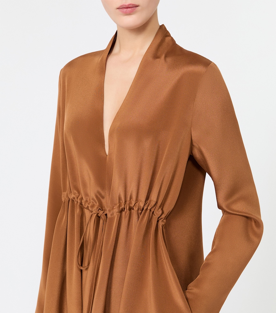Max Mara Womens Silk Midi Dress Tobacco Image 5