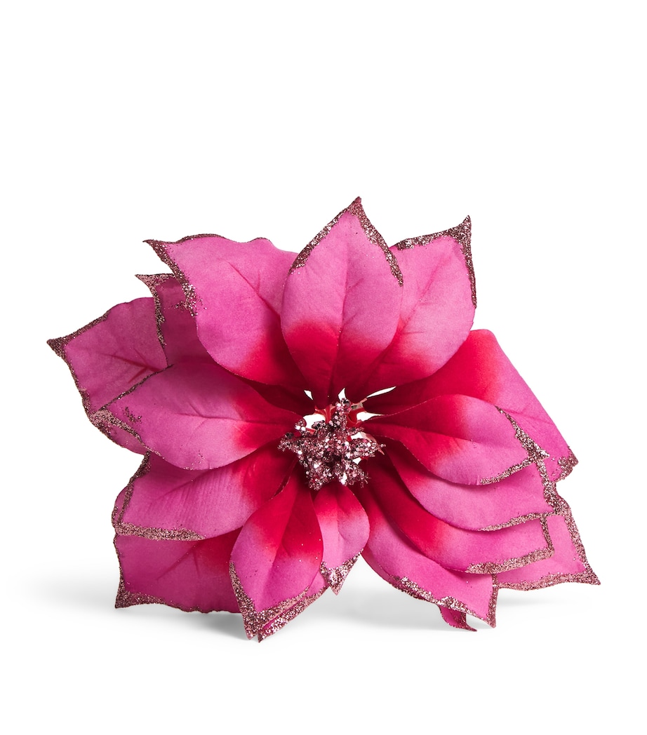 Glittered Poinsettia Decoration PINK/COLOUR(S) Image 1