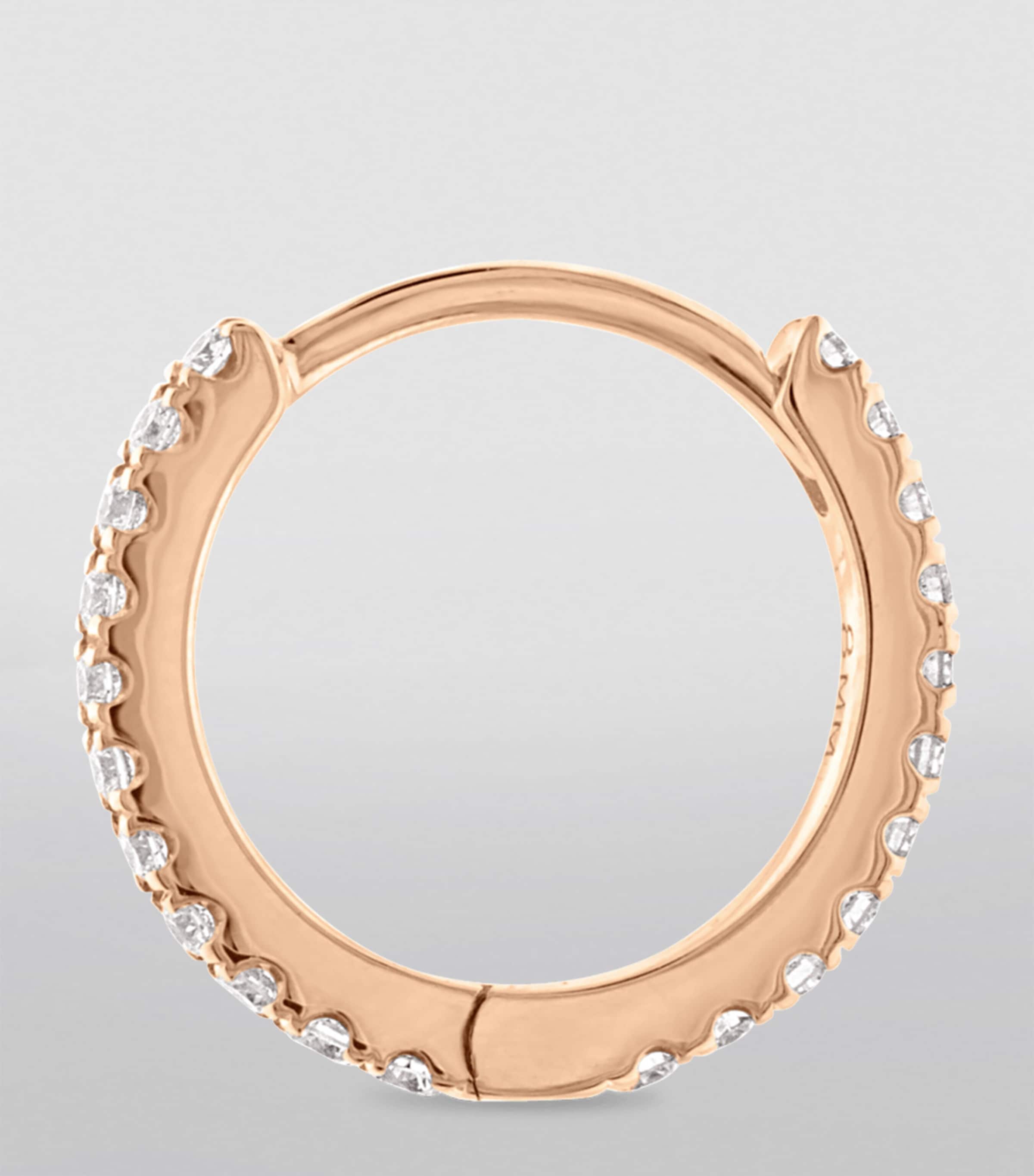 Diamond Eternity Single Hoop Earring (8mm) ROSE GOLD Image 3