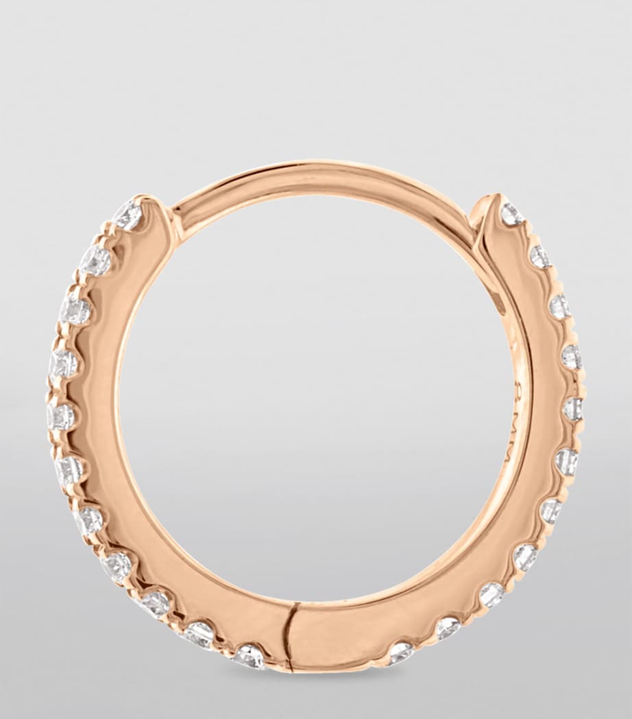 Diamond Eternity Single Hoop Earring (8mm) ROSE GOLD Image 3