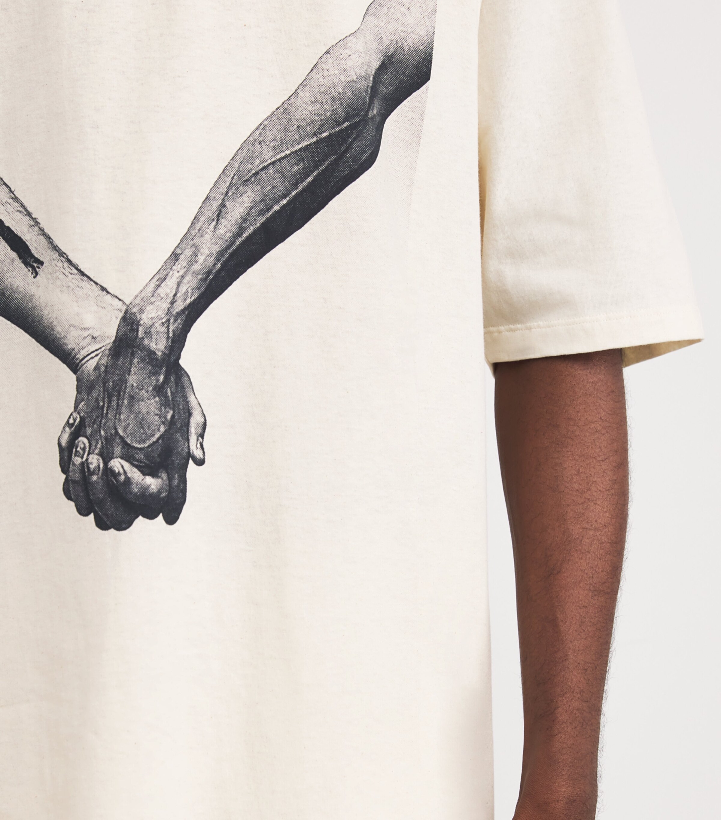 【ランウェイ】RICK OWENS◆ハンズプリント ジャンボTシャツ ランウェイ】RICK OWENS◇ハンズプリント ジャンボTシャツ