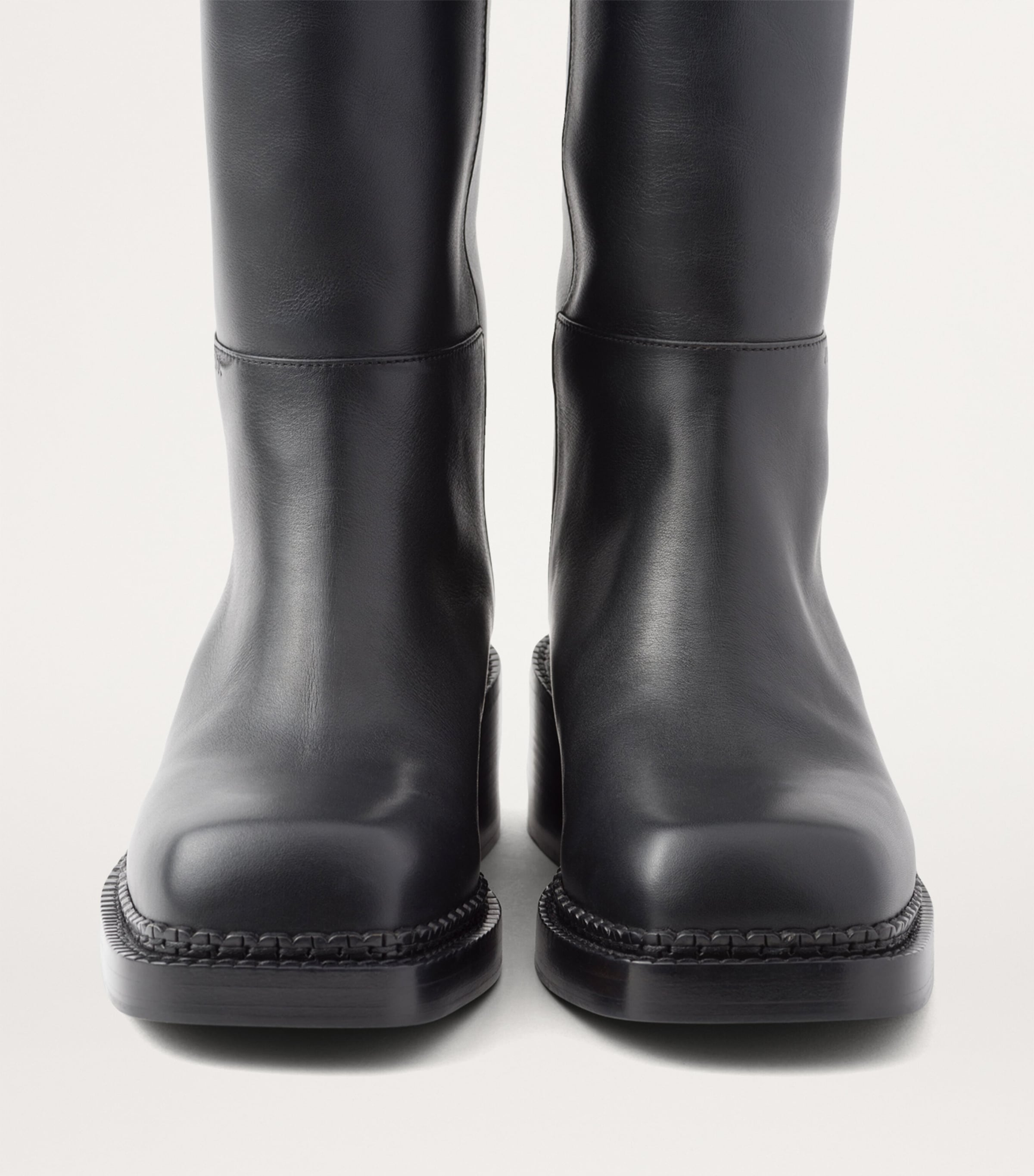 Prada Black Leather Knee-High Boots 55 Harrods UK