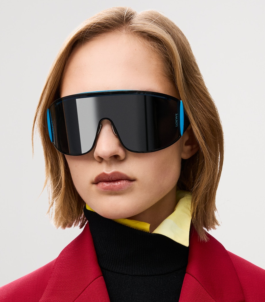 Metal Speed Shield Sunglasses BLACK/BLUE Image 2