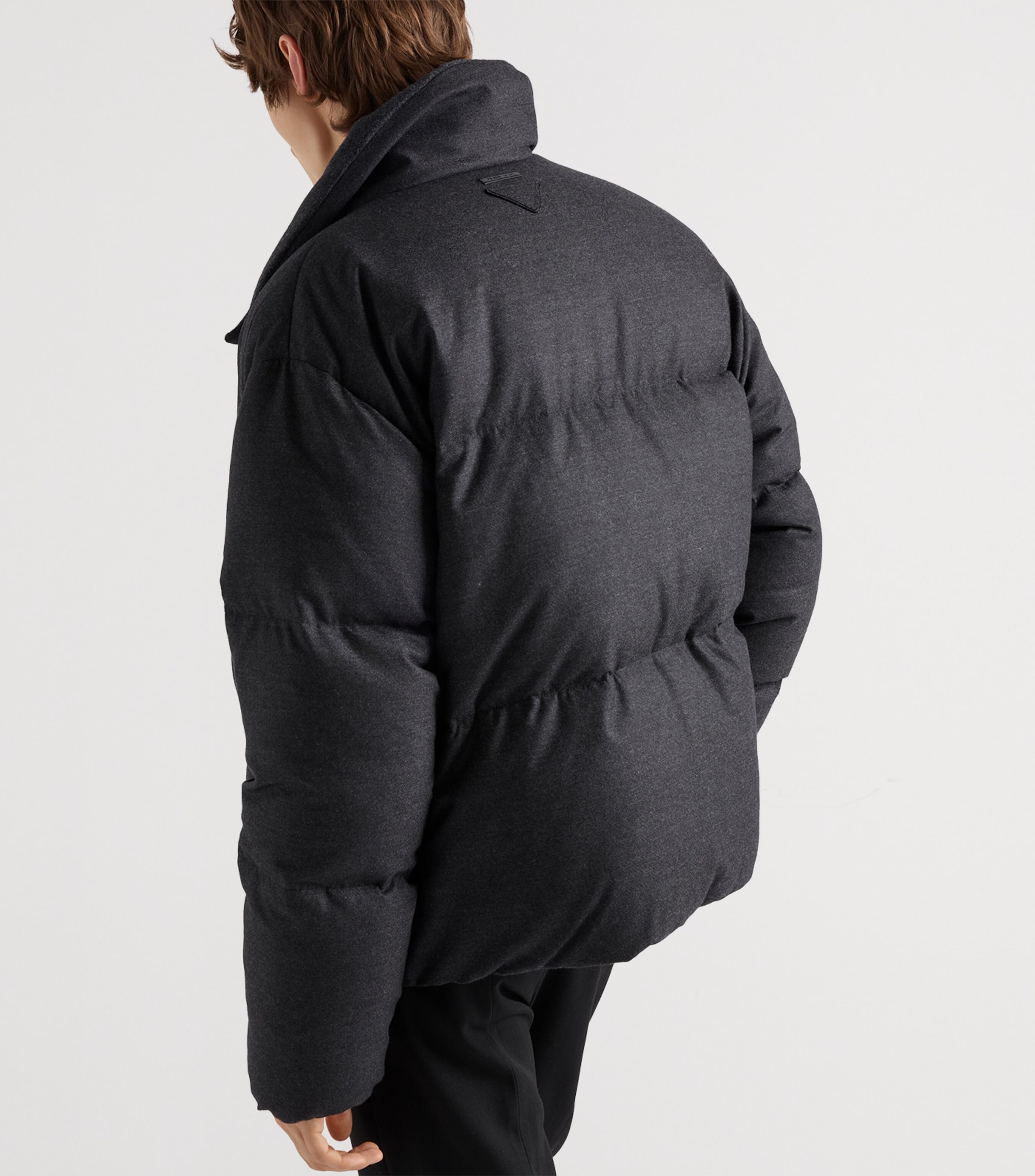 Prada Mens Cashmere Puffer Jacket Grey Image 6