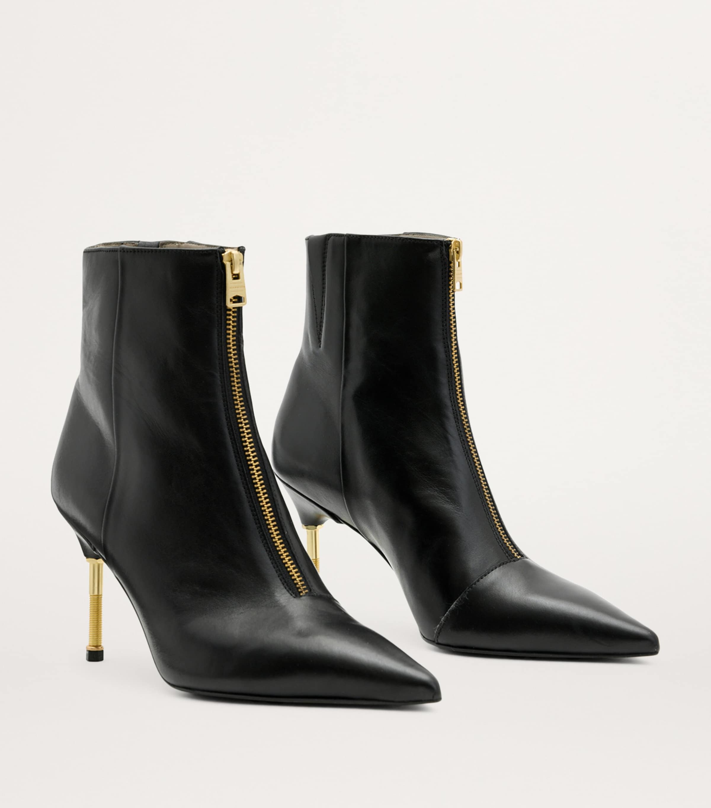 Leather Natasha Boots 52 BLACK/WARM BRASS Image 2