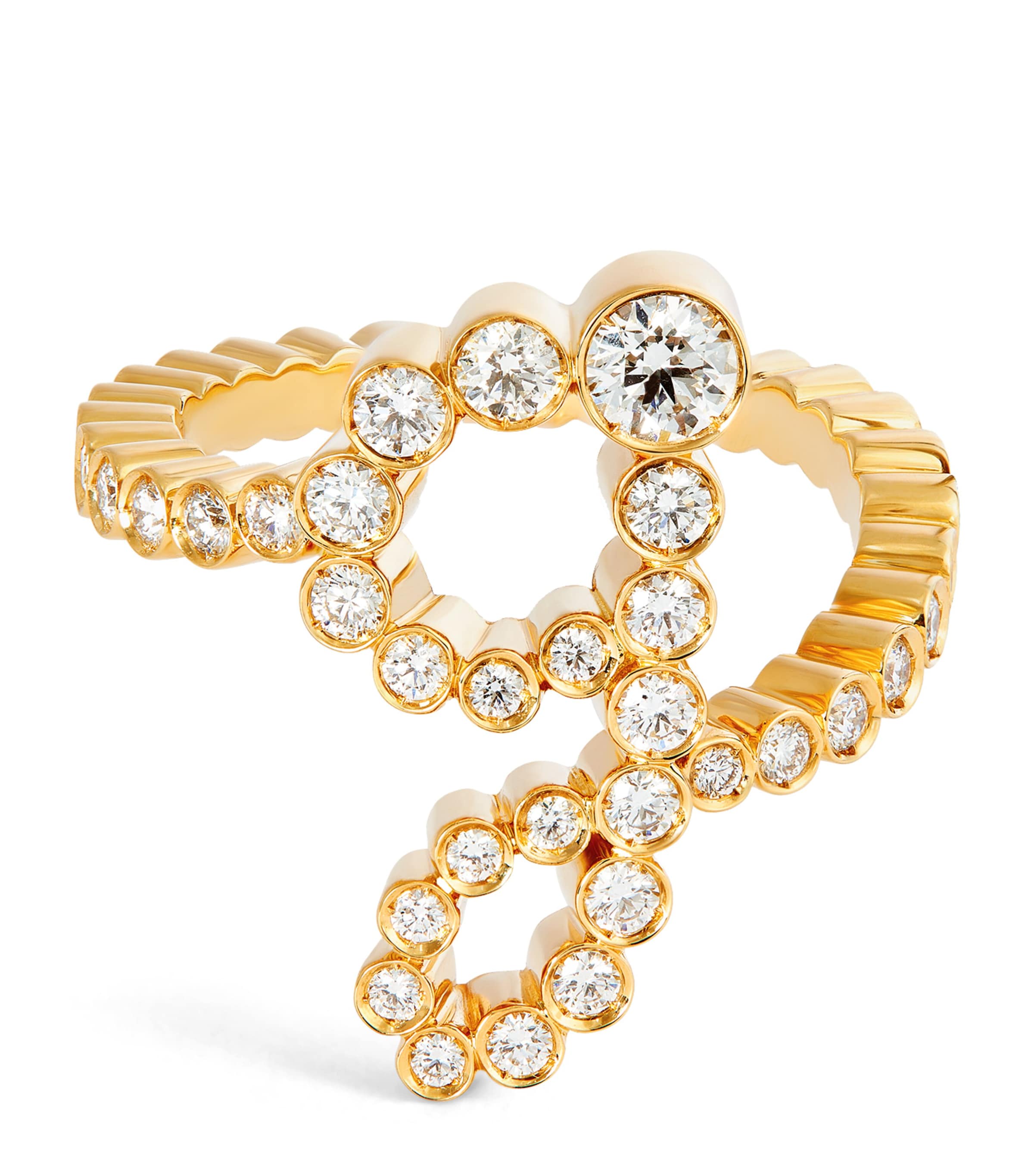 Sophie Bille Brahe Yellow Gold And Diamond Ensemble 'g' Ring In Gold